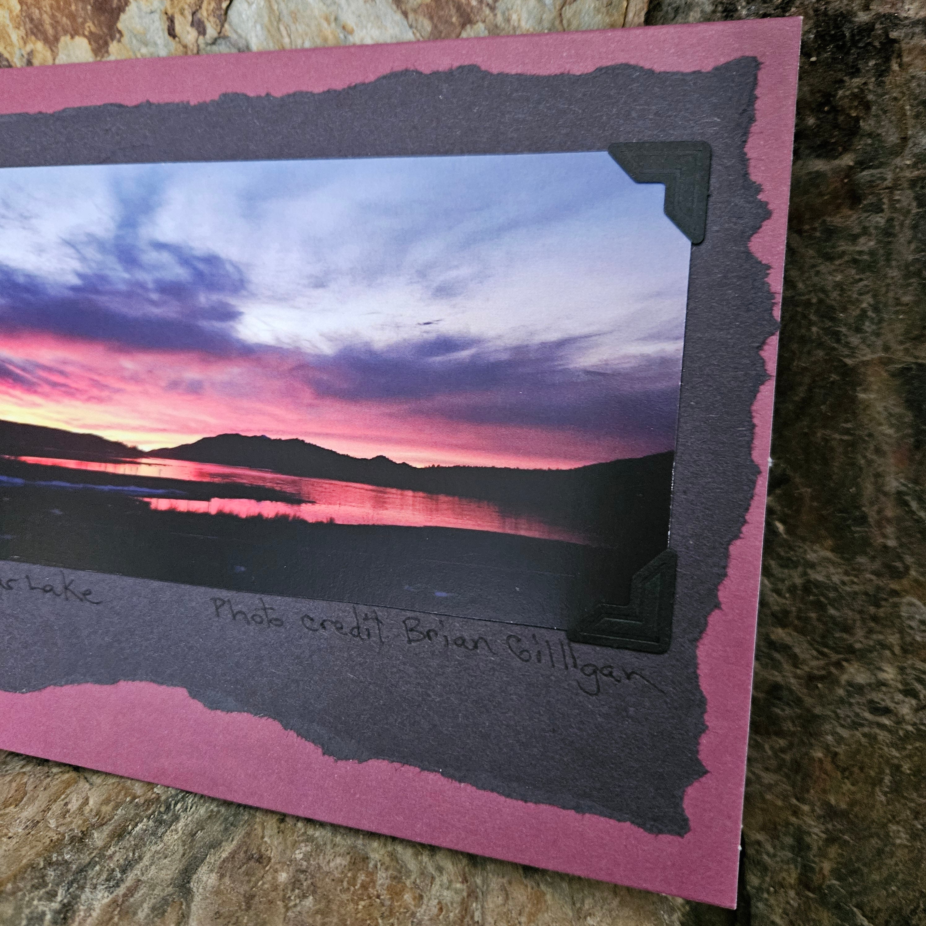 Beautifully Hand Crafted Custom Created Greeting Card Series by Diane Stegman "Big Bear Lake Sunset, California"