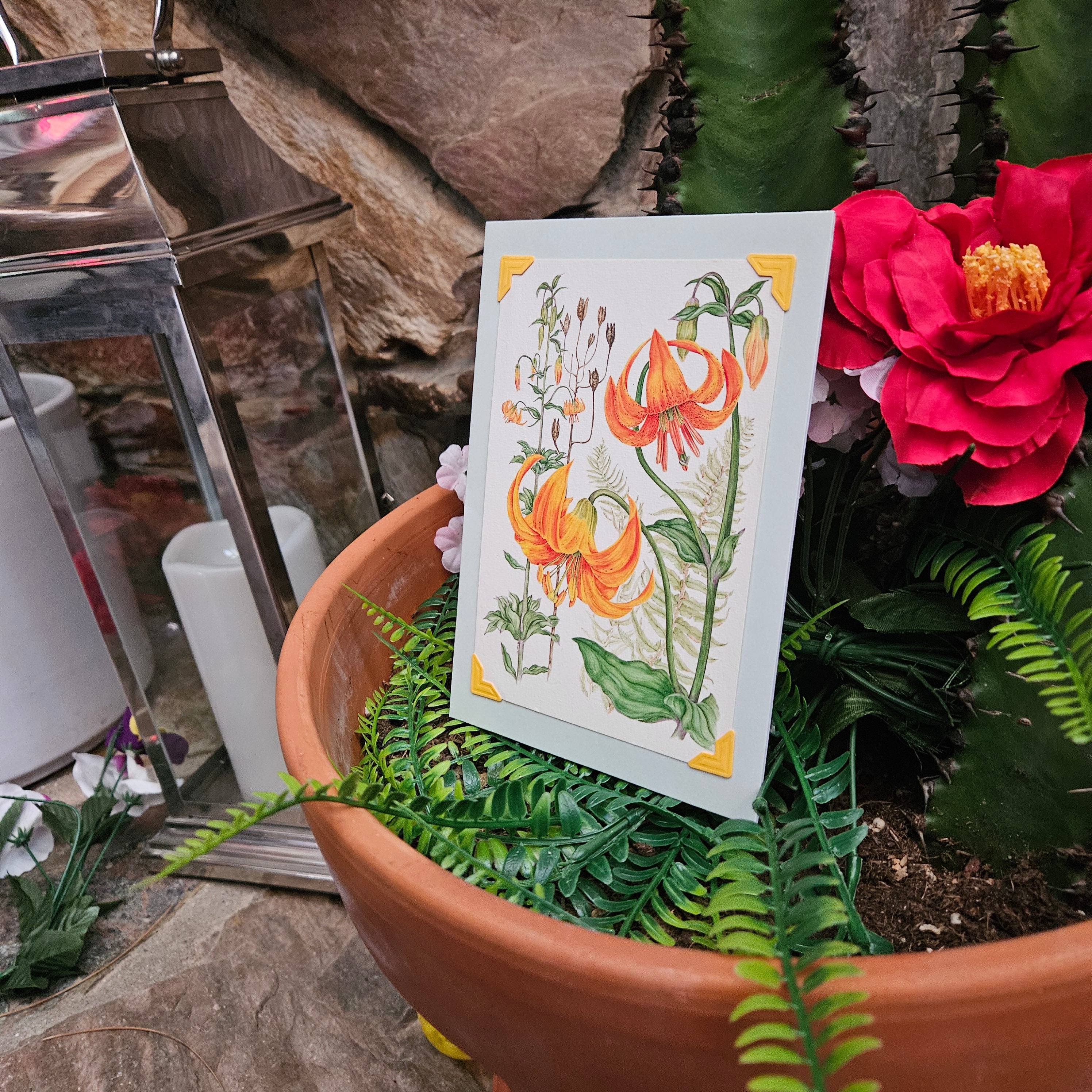 Beautifully Hand Crafted Custom Created Greeting Card Series by Diane Stegman "California Tiger Lily"