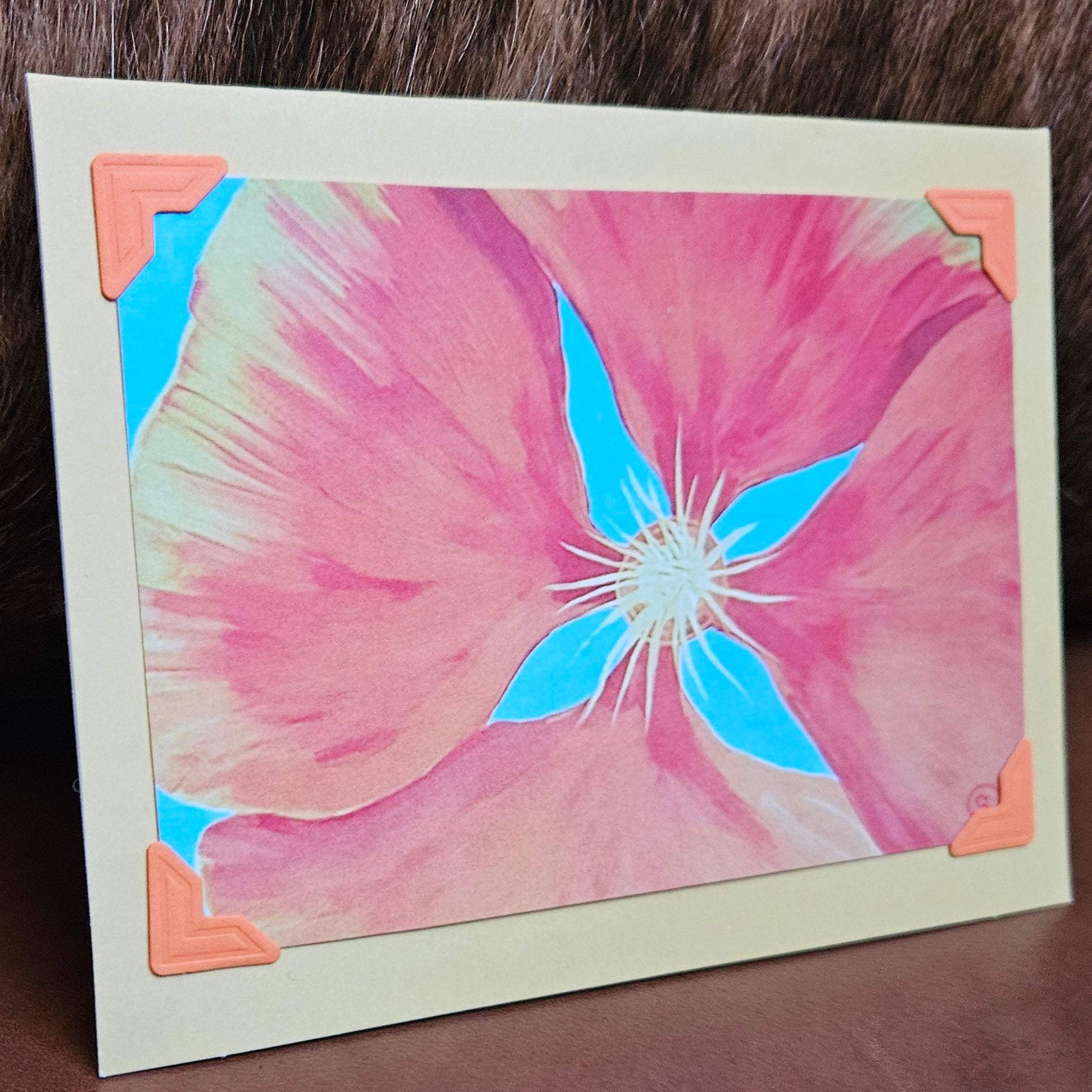 Beautifully Hand Crafted Custom Created Greeting Card Series by Diane Stegman "Flower"