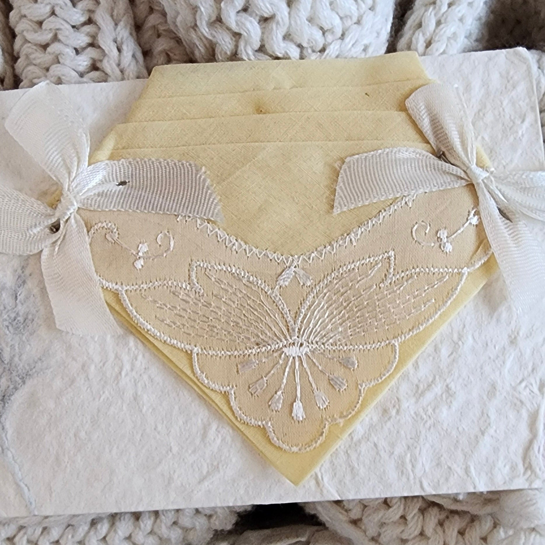 Beautifully Hand Crafted Custom Created Greeting Card Series by Diane Stegman "Fabric Bows"
