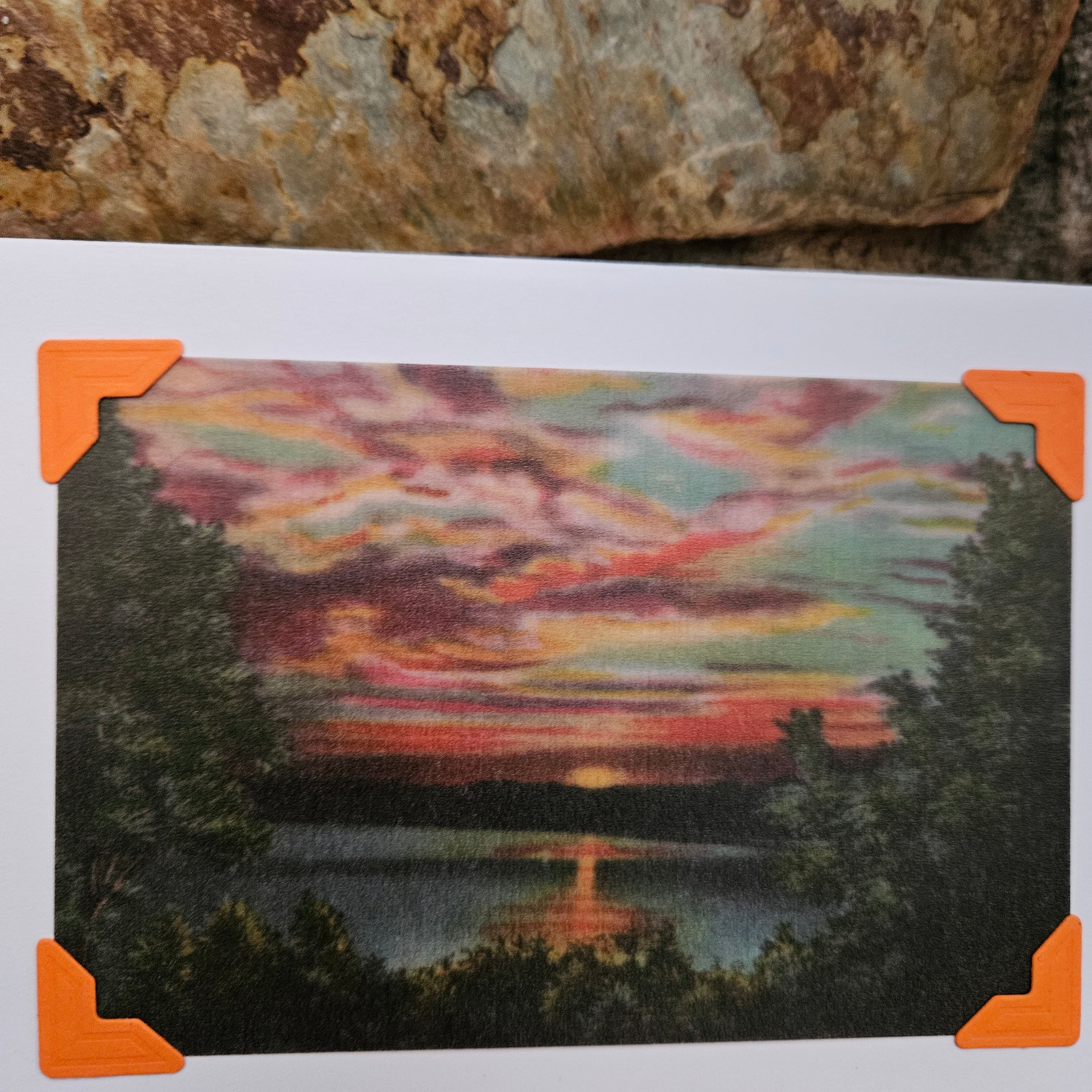 Beautifully Hand Crafted Custom Created Greeting Card Series by Diane Stegman "Lake Sunset"