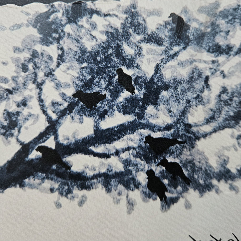Beautifully Hand Crafted Custom Created Greeting Card Series by Diane Stegman "Birds in the Shade"