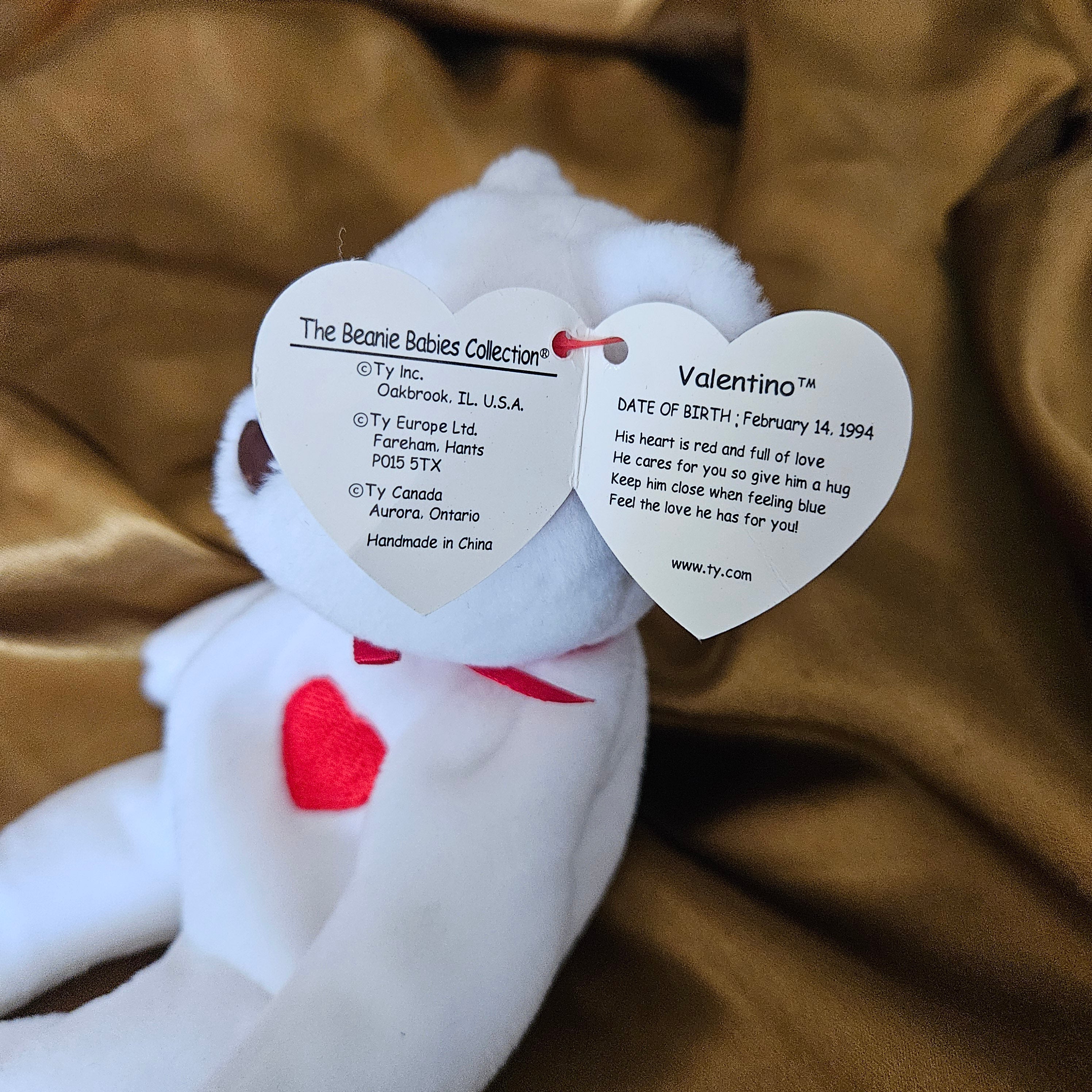 Ty Beanie Babies "Valentino the Bear"