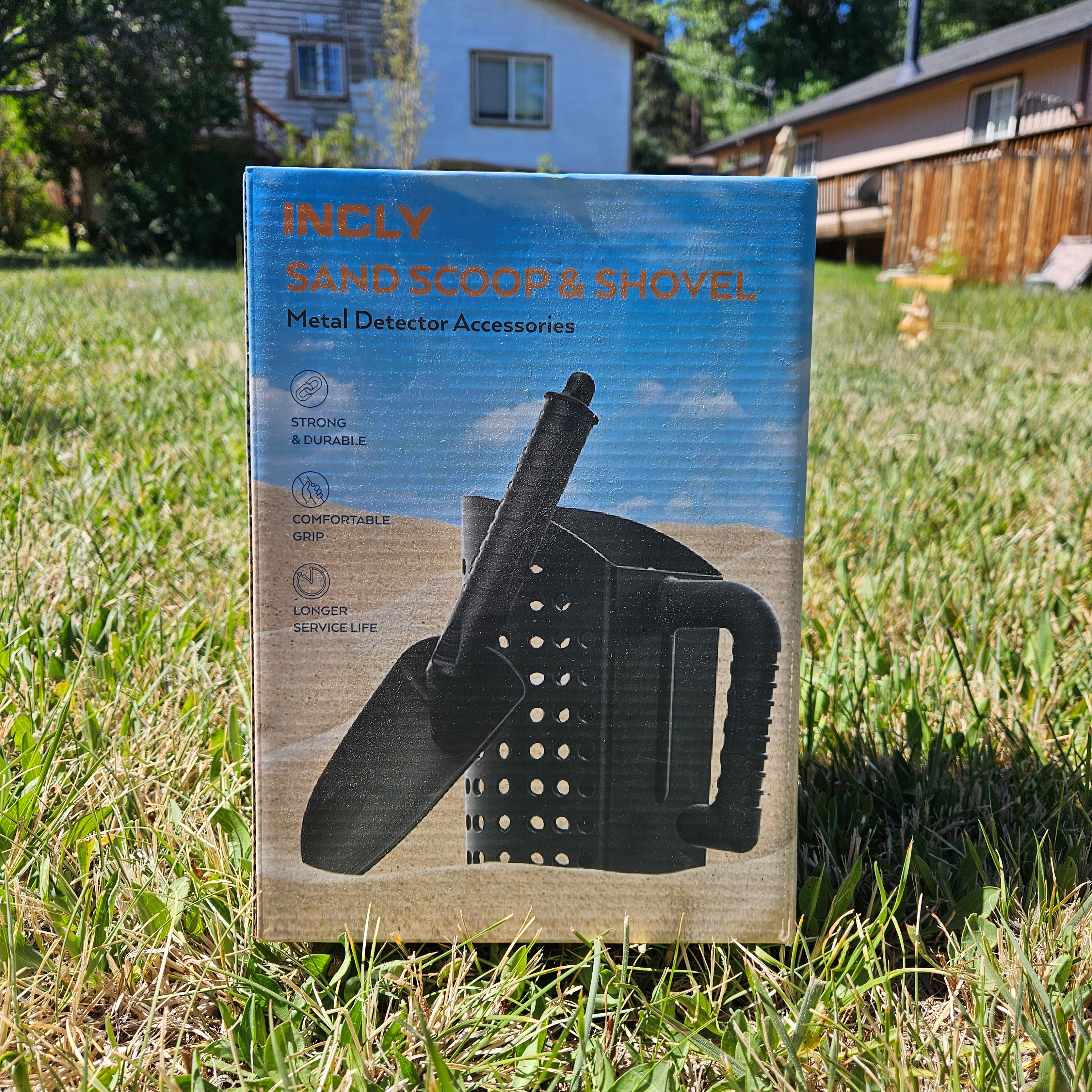 Box of INCLY Sand Scoop & Shovel metal detector accessories