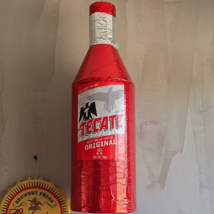 Tecate Beer Bottle Shaped Pinata