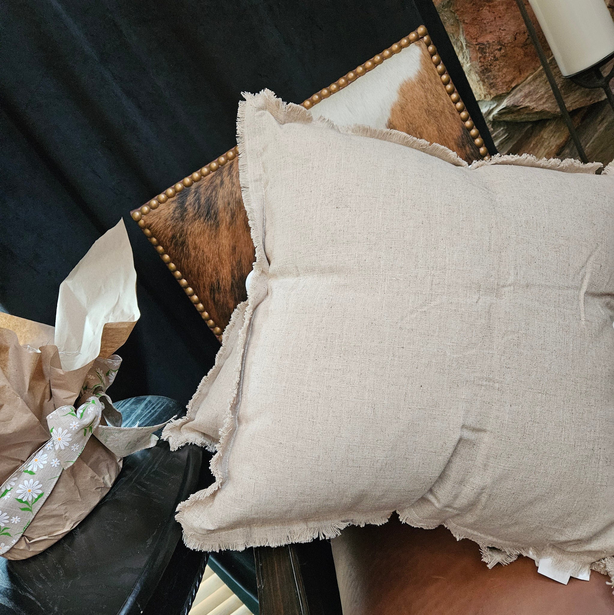 Linen Fringe 2pk decorative pillow