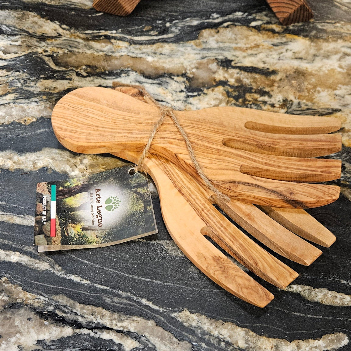 Arte Legno Olive Wood Salad Serving Forks