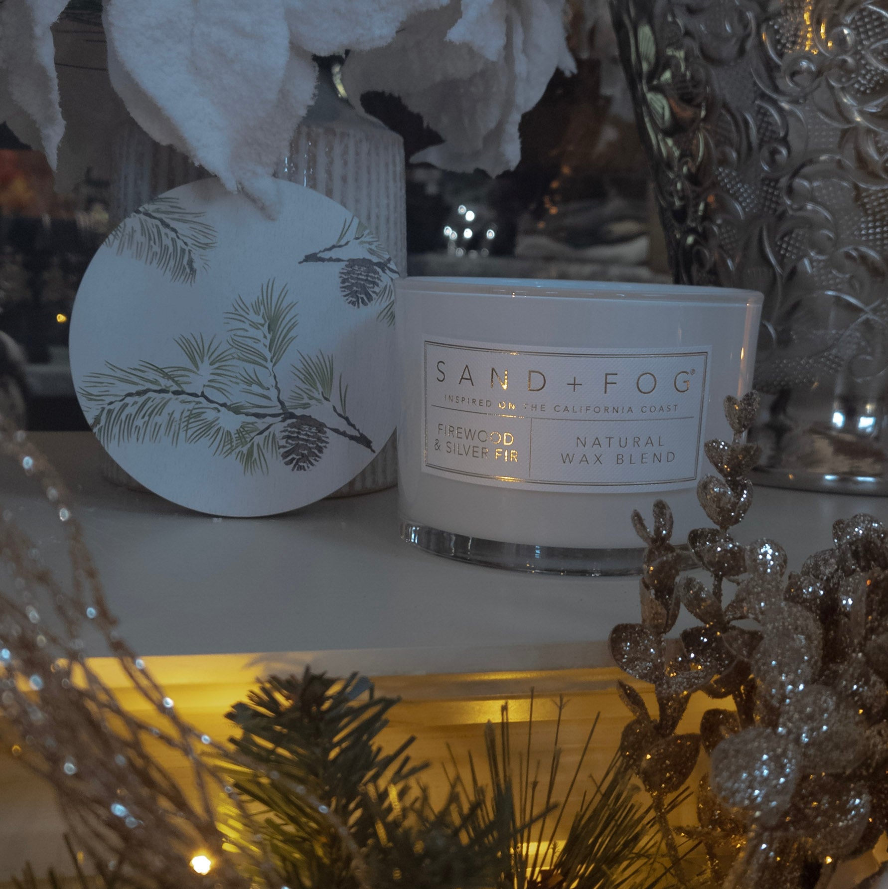 SAND+FOG firewood & silver fir scented candle