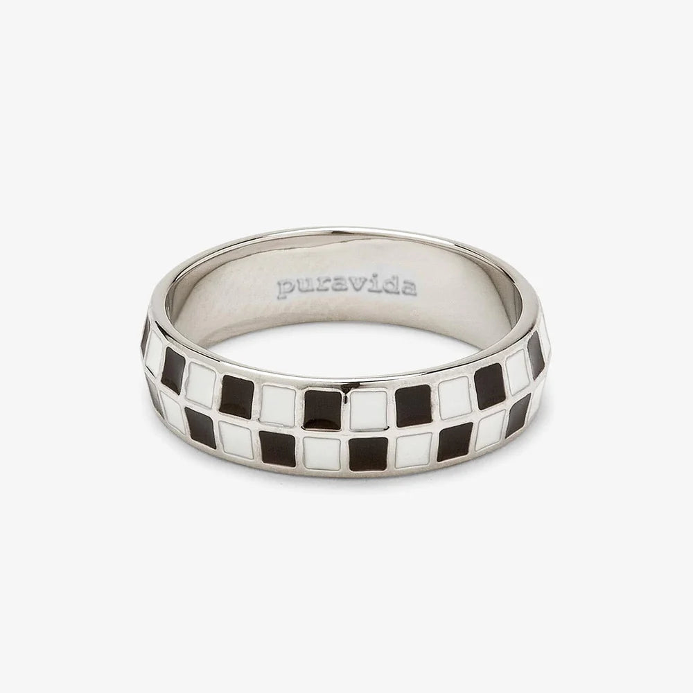 Pura Vida Checkerboard Ring Size 4
