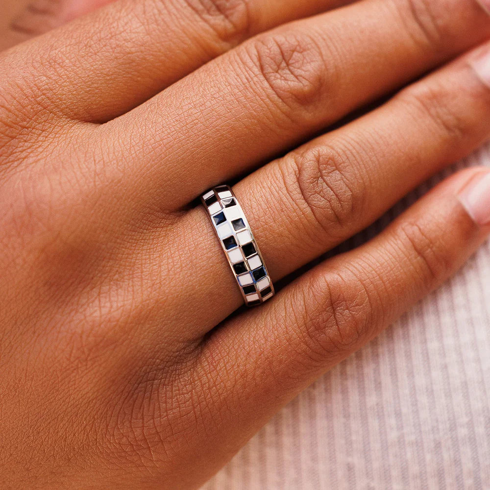 Pura Vida Checkerboard Ring Size 4