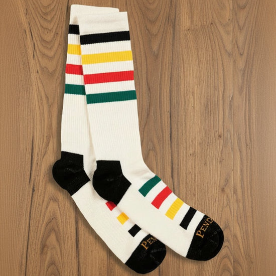 Colorful Pendleton striped socks