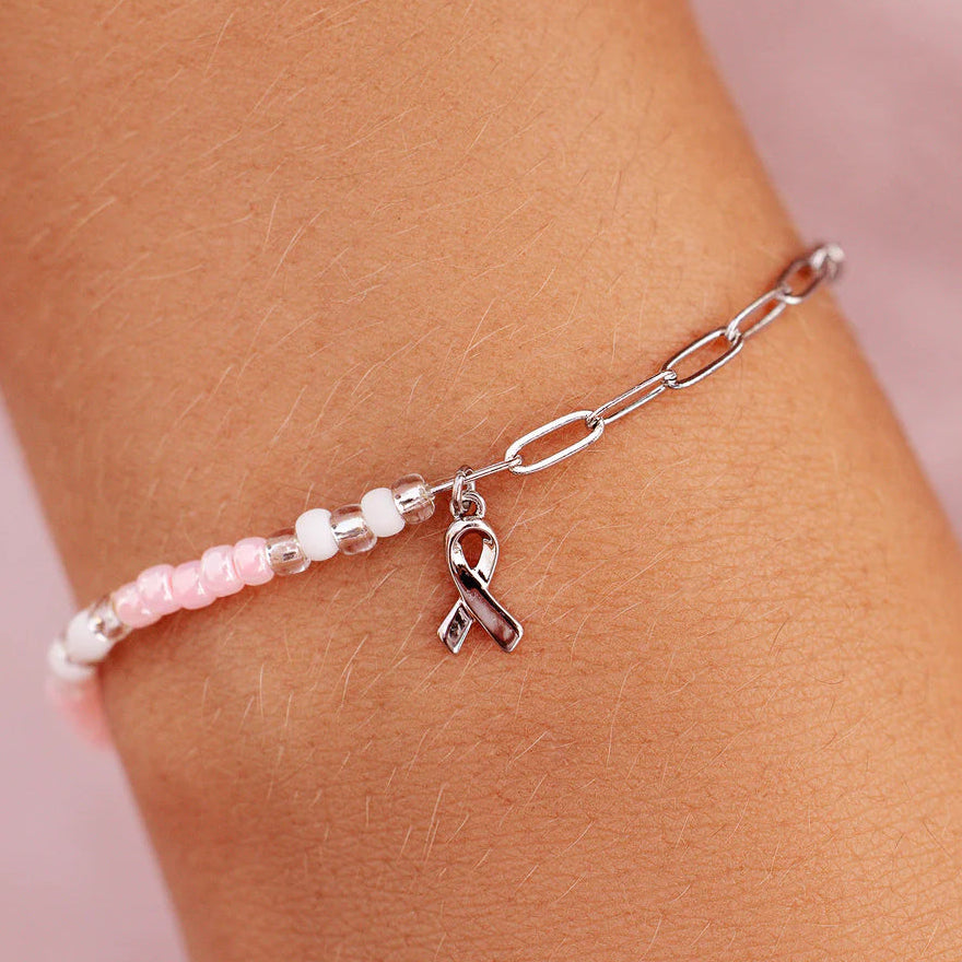 Pura Vida Boarding 4 Breast Cancer Half N Half Bracelet