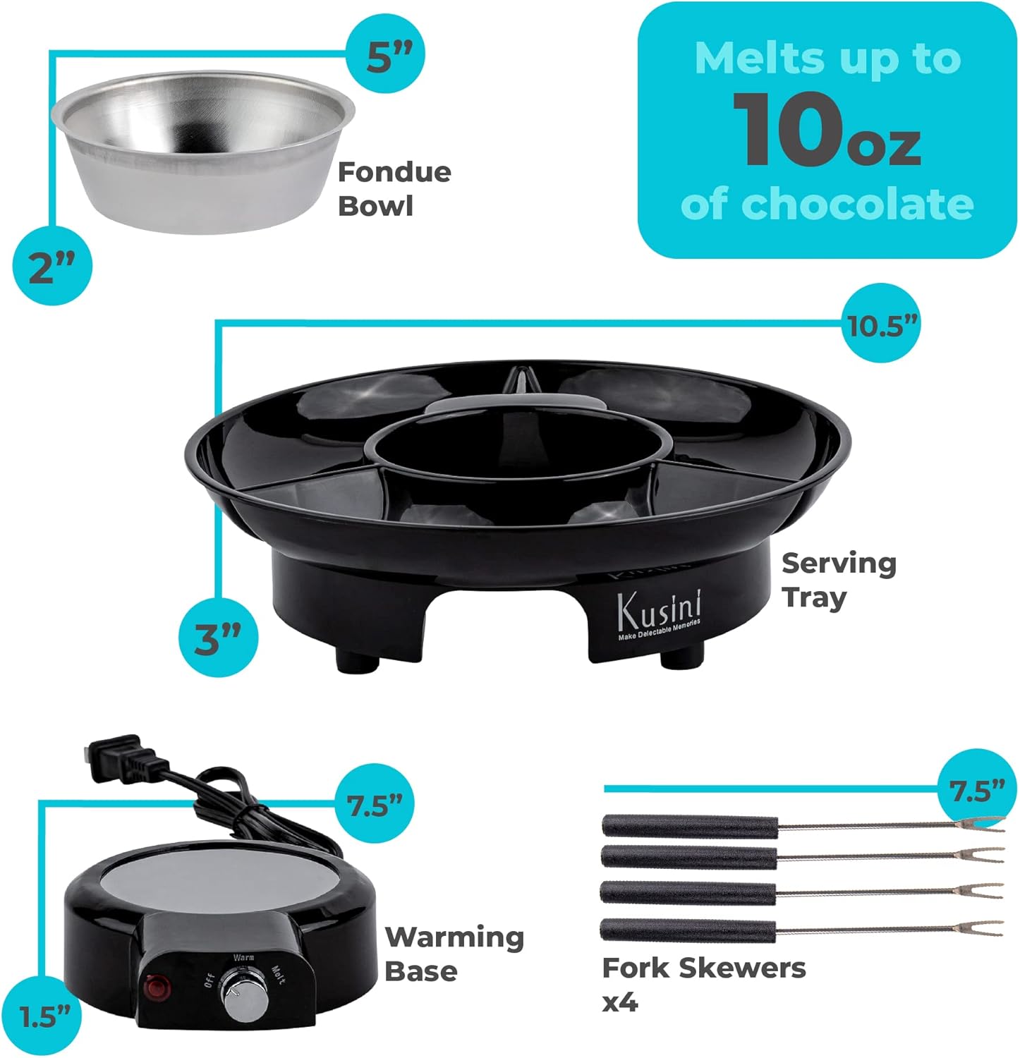 Kusini Electric Chocolate Fondue Maker