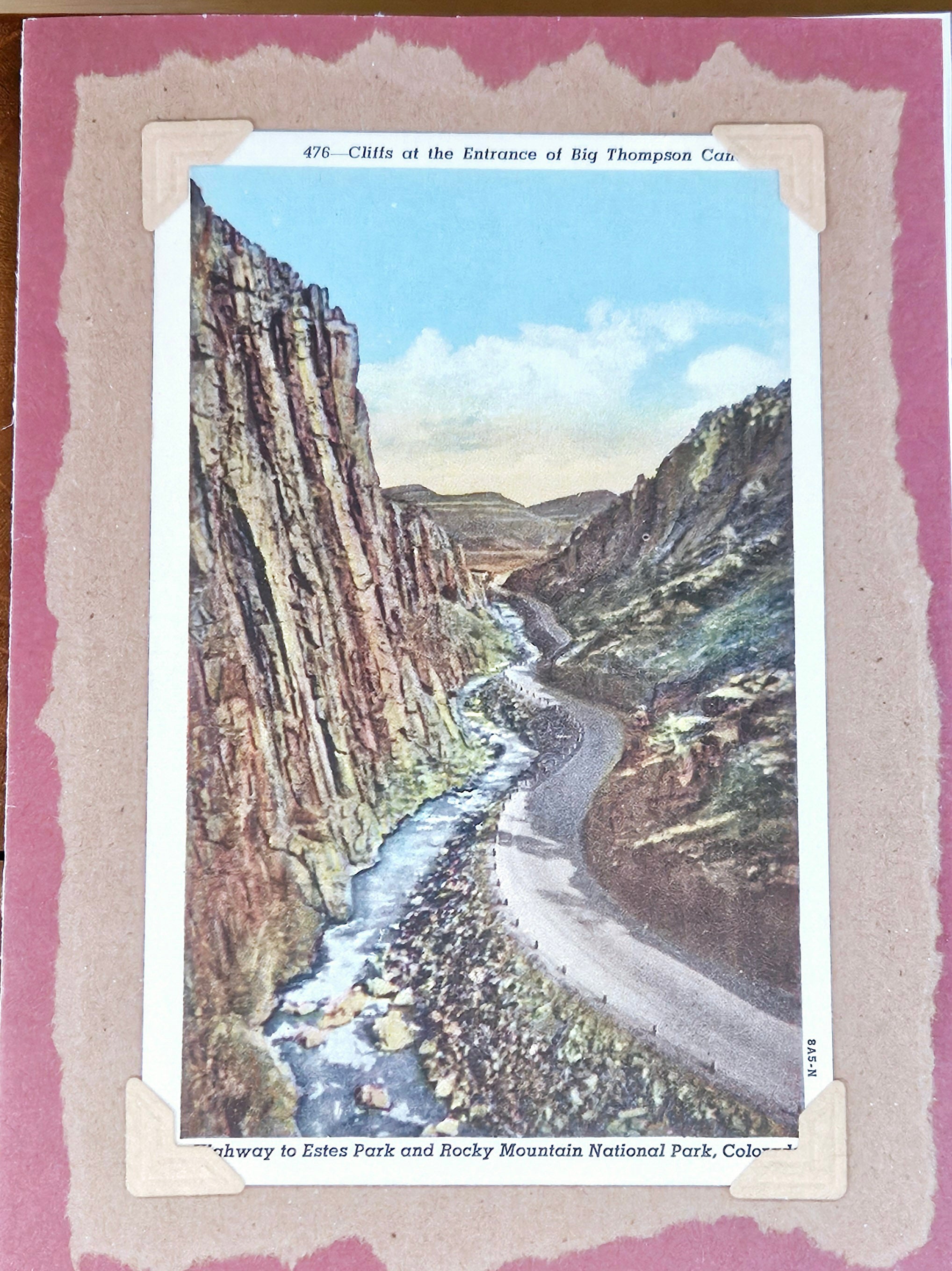 Beautifully Hand Crafted Custom Created Greeting Card Series by Diane Stegman "Cliffs at the Entrance of Big Thompson Canyon"
