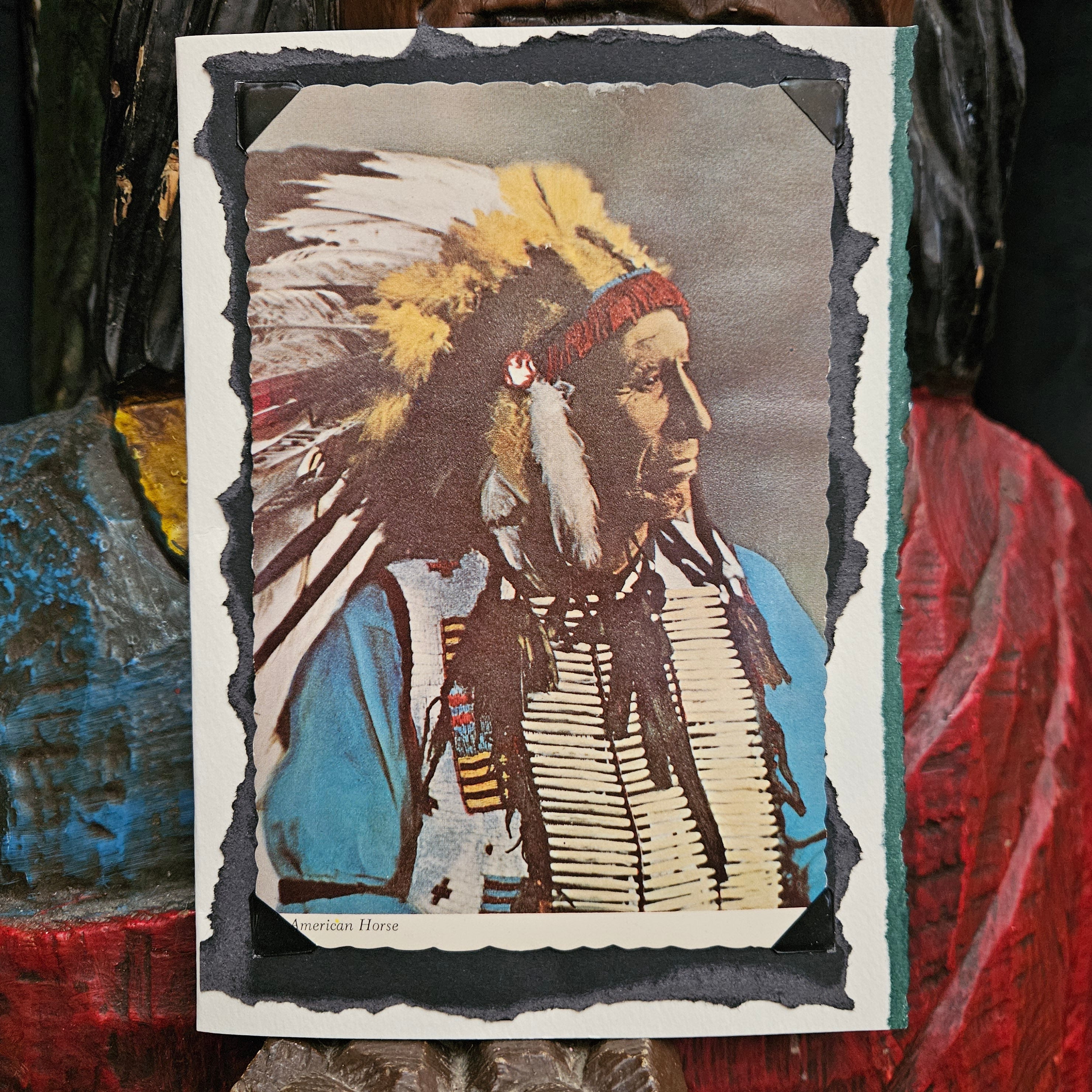 Beautifully Hand Crafted Custom Created Greeting Card Series by Diane Stegman "American Horse the Indian"