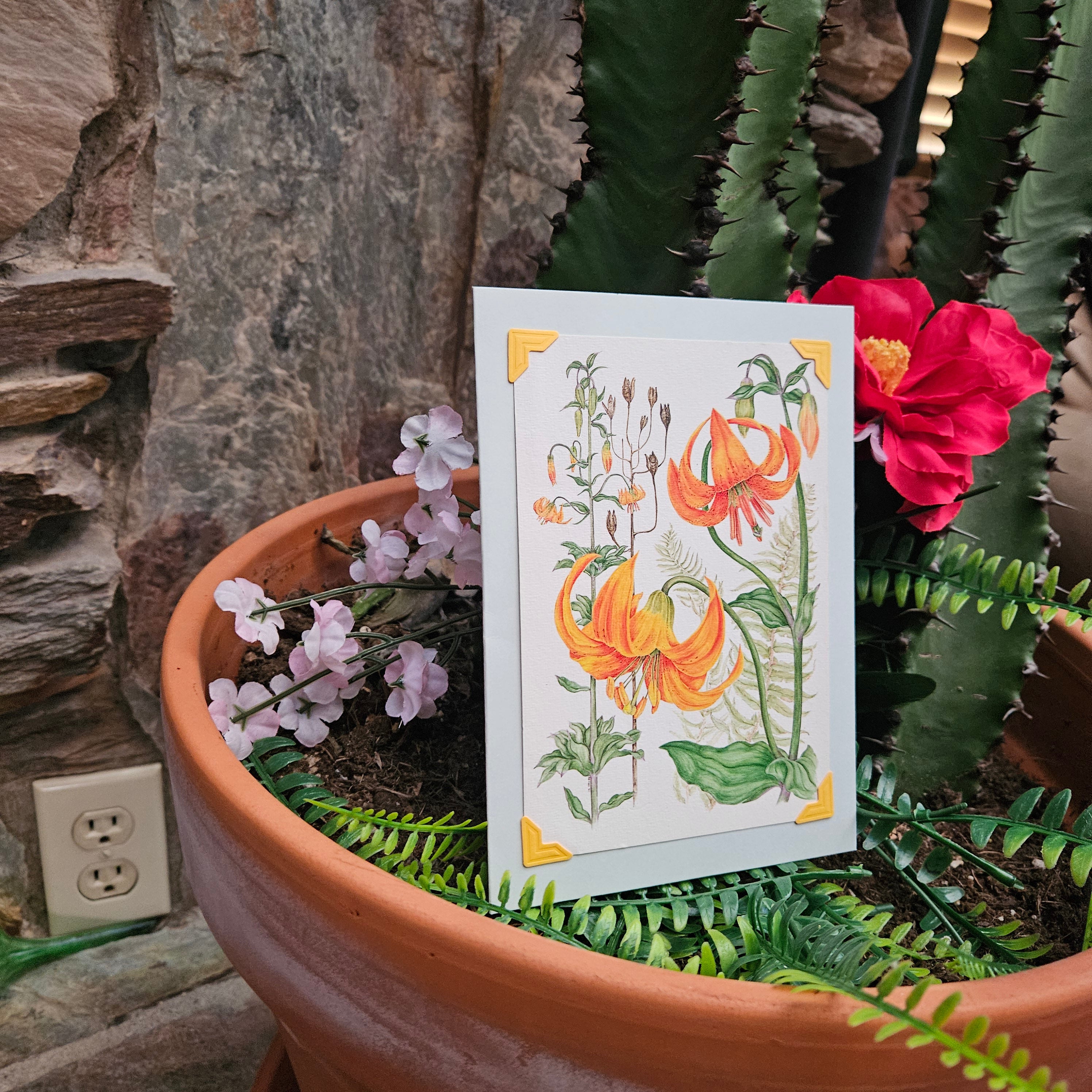 Beautifully Hand Crafted Custom Created Greeting Card Series by Diane Stegman "California Tiger Lily"