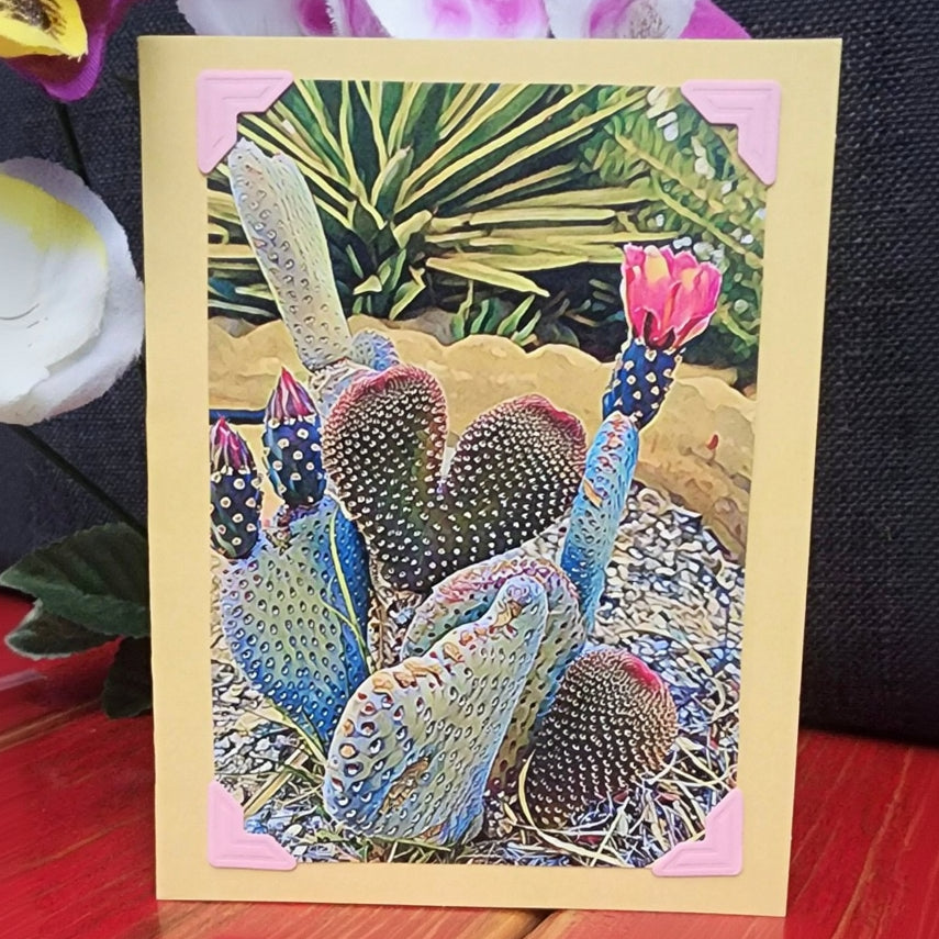 Beautifully Hand Crafted Custom Created Greeting Card Series by Diane Stegman "Heart Shaped Cactus"