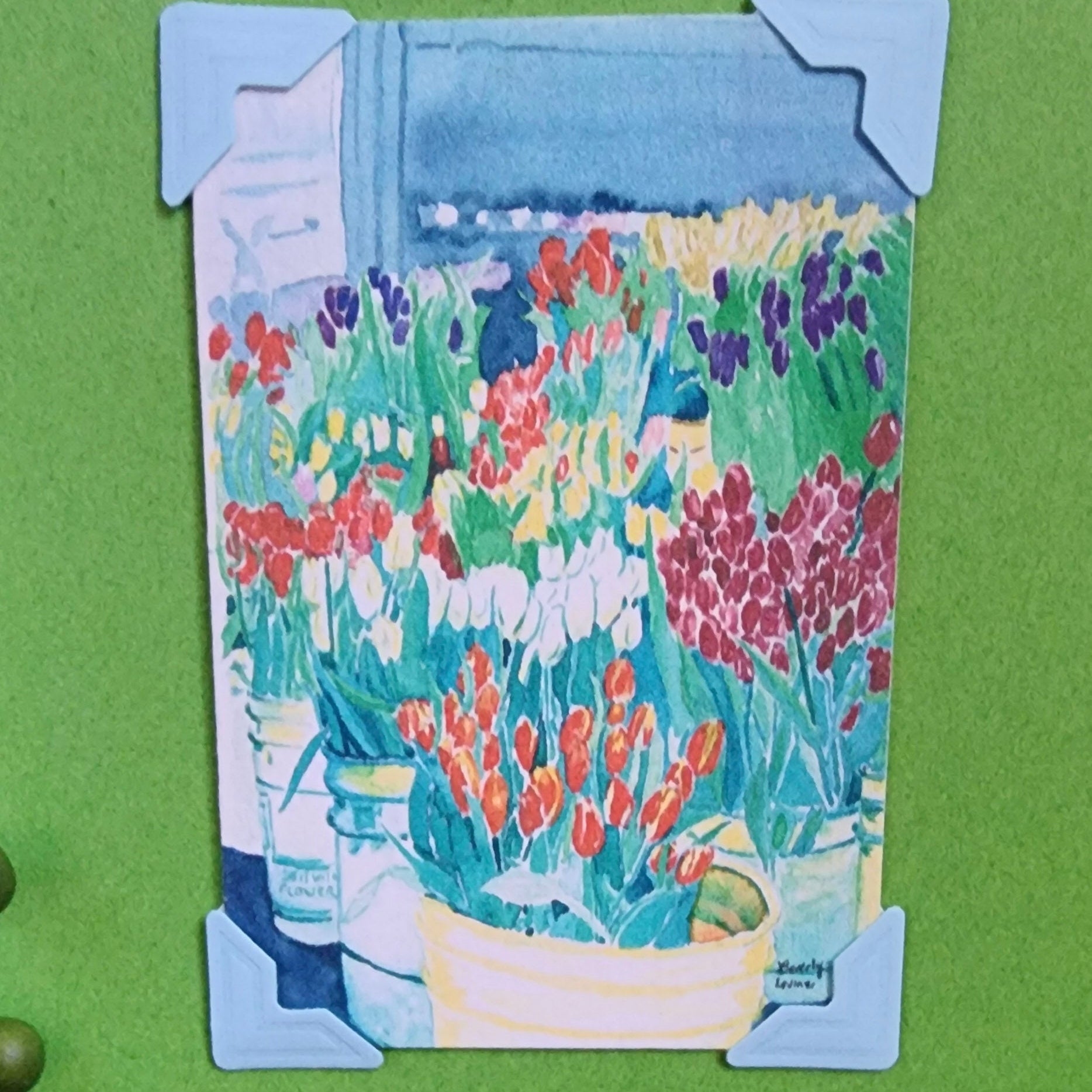 Beautifully Hand Crafted Custom Created Greeting Card Series by Diane Stegman "Flower Pots"