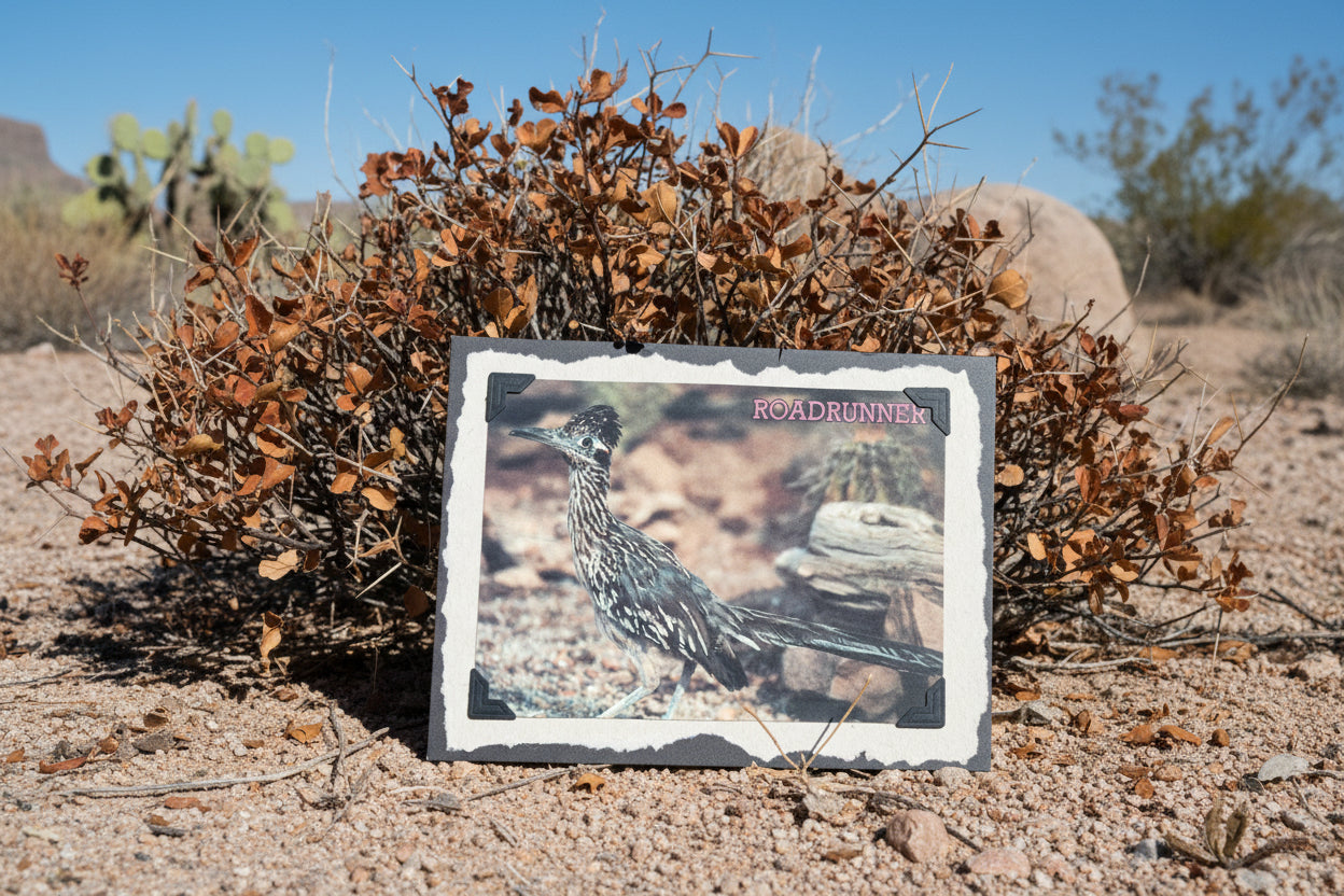 Beautifully Hand Crafted Custom Created Greeting Card Series by Diane Stegman "Roadrunner"