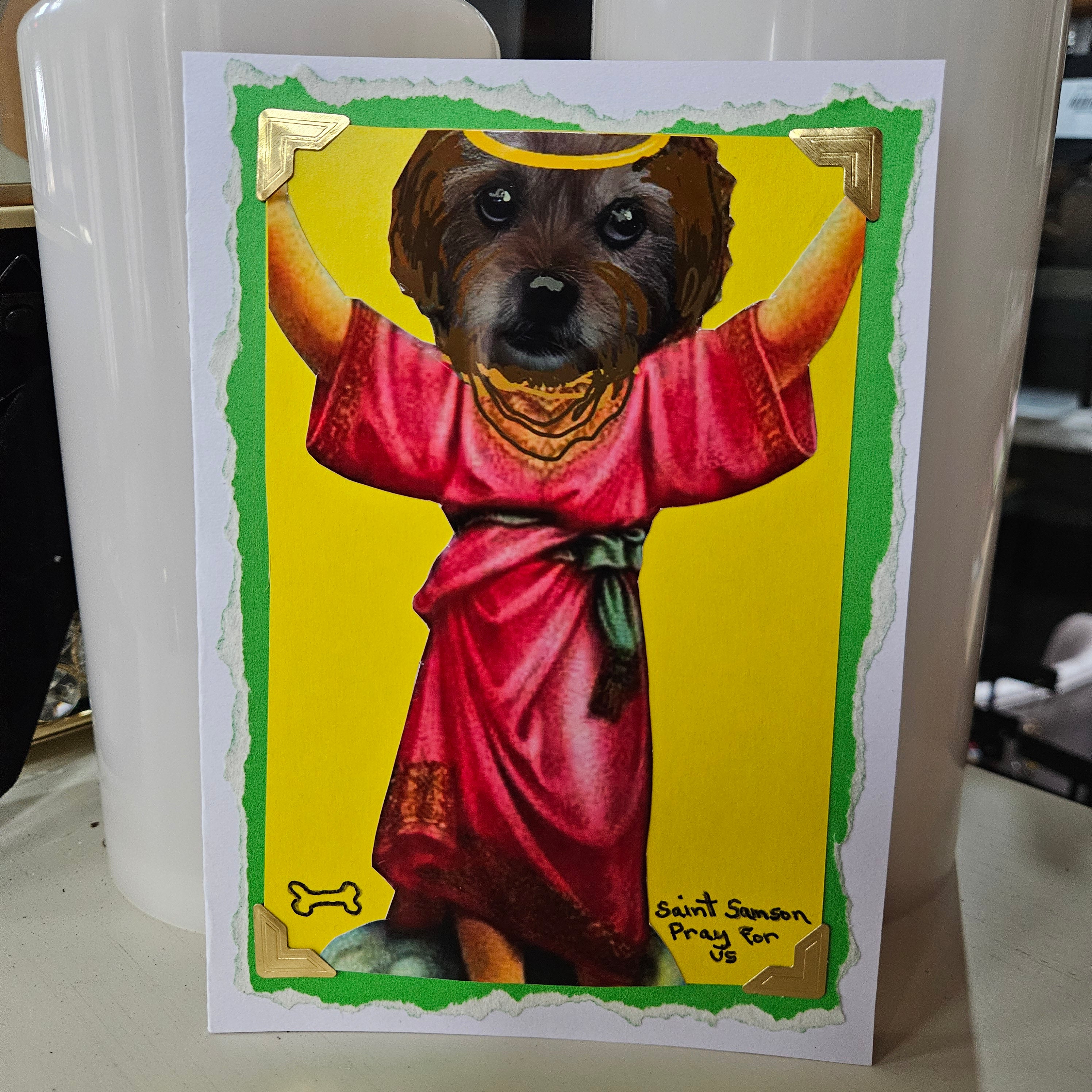 Beautifully Hand Crafted Custom Created Greeting Card Series by Diane Stegman "Saint Samson"