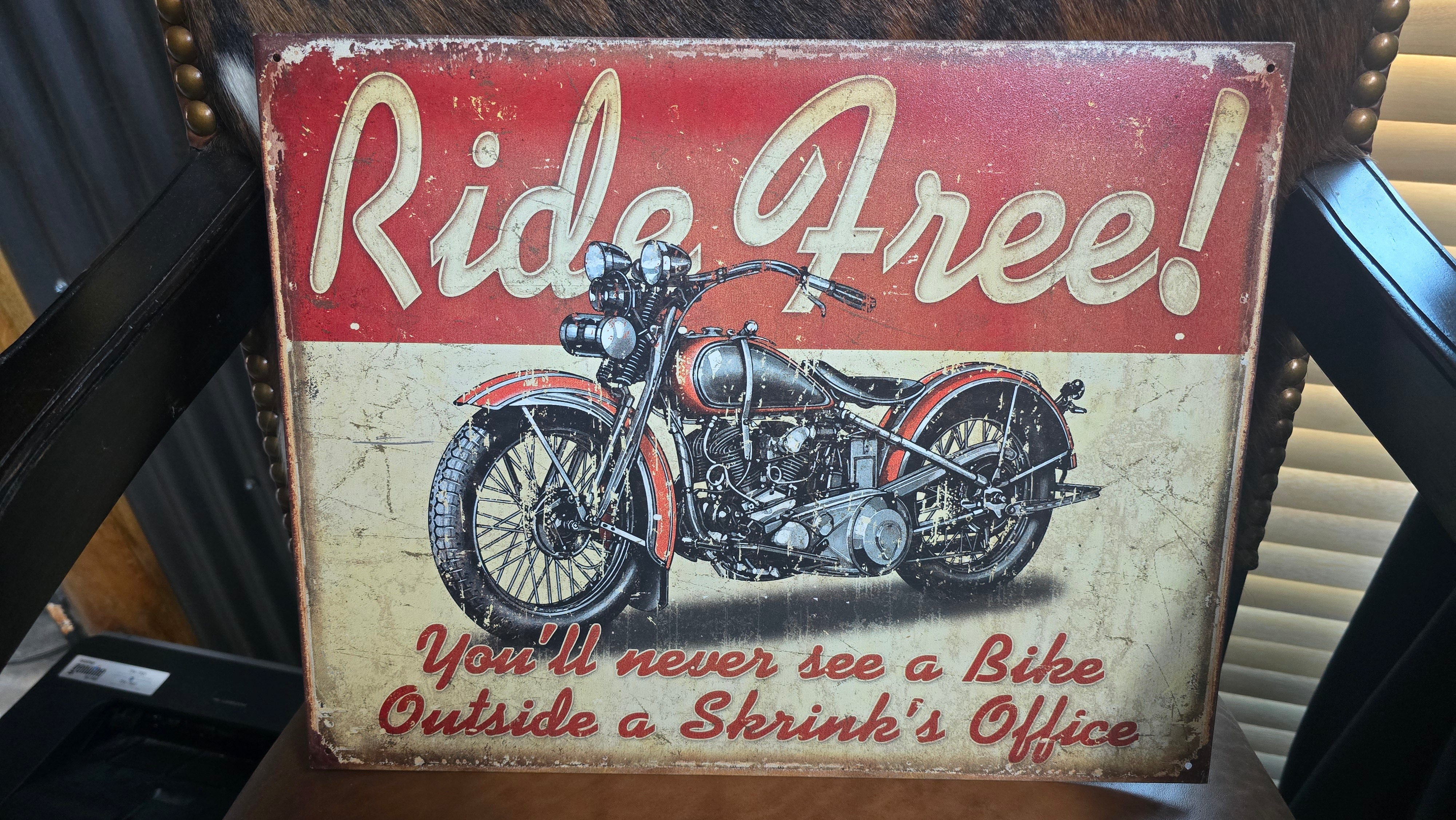 Ride Free Tin Sign