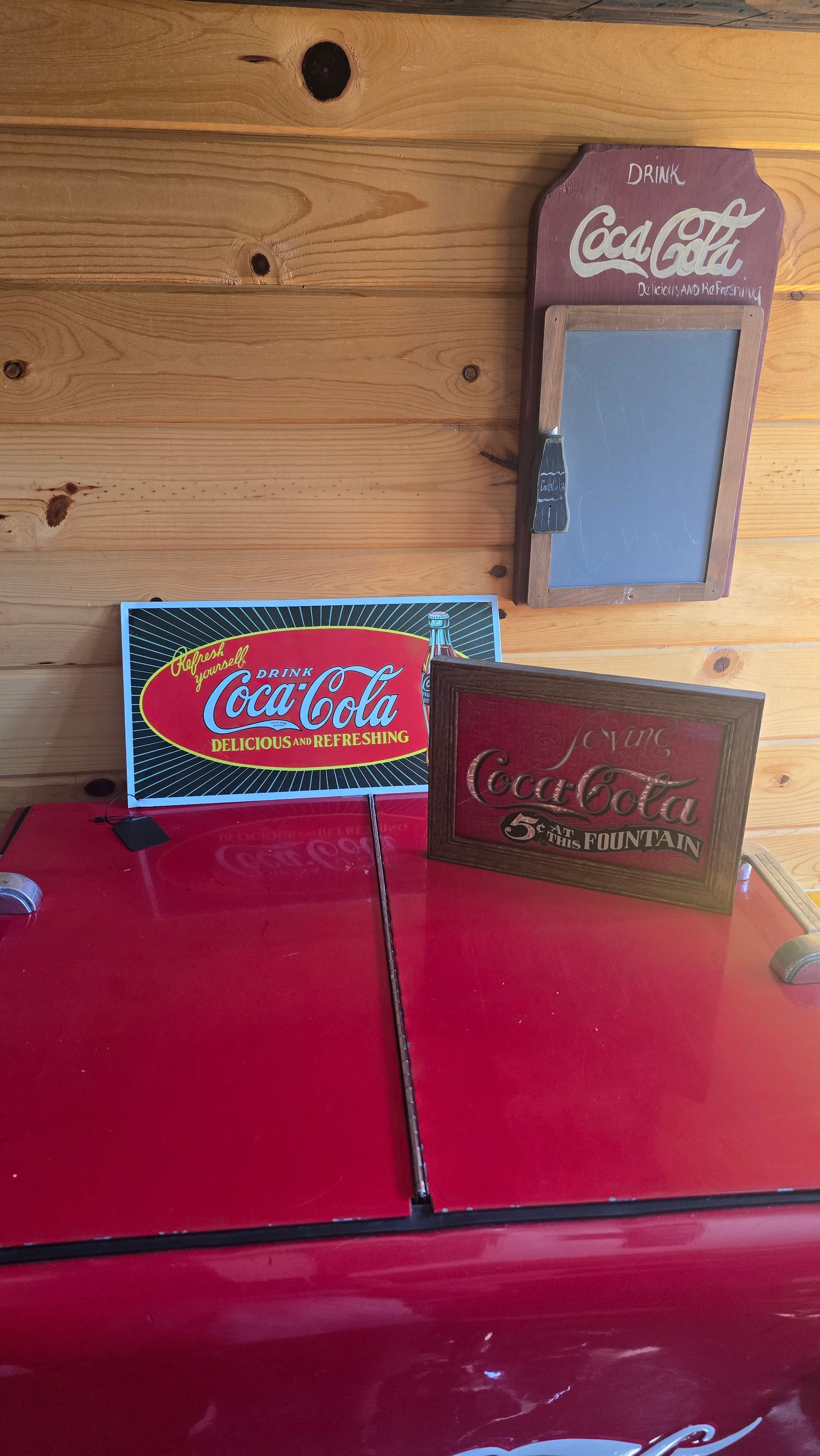 Vintage Coca Cola Framed Glass Advertisement Sign