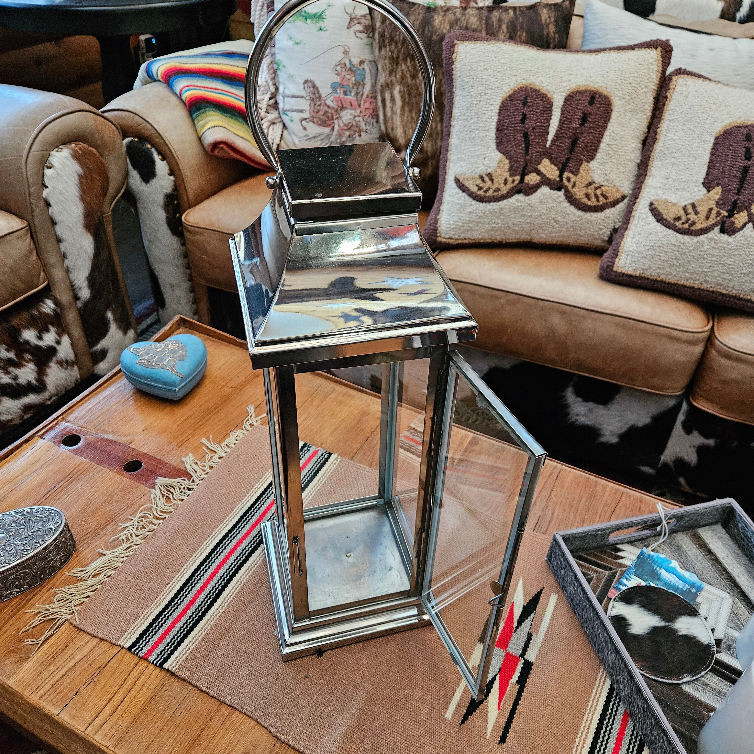 Chrome Hurricane Lantern