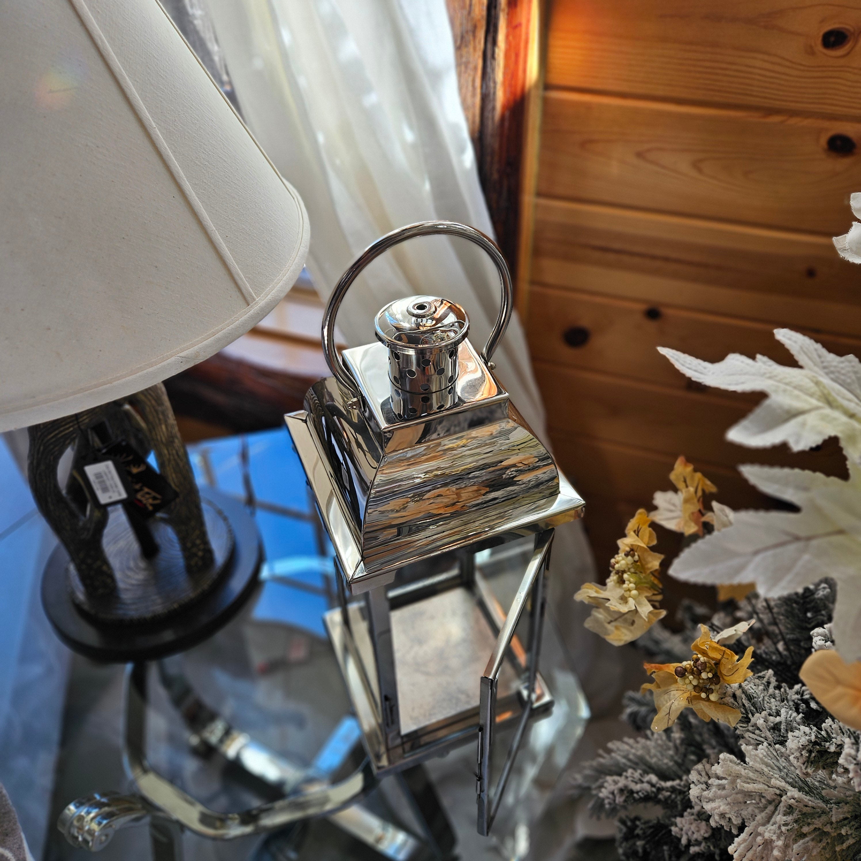 Chrome Hurricane Lantern