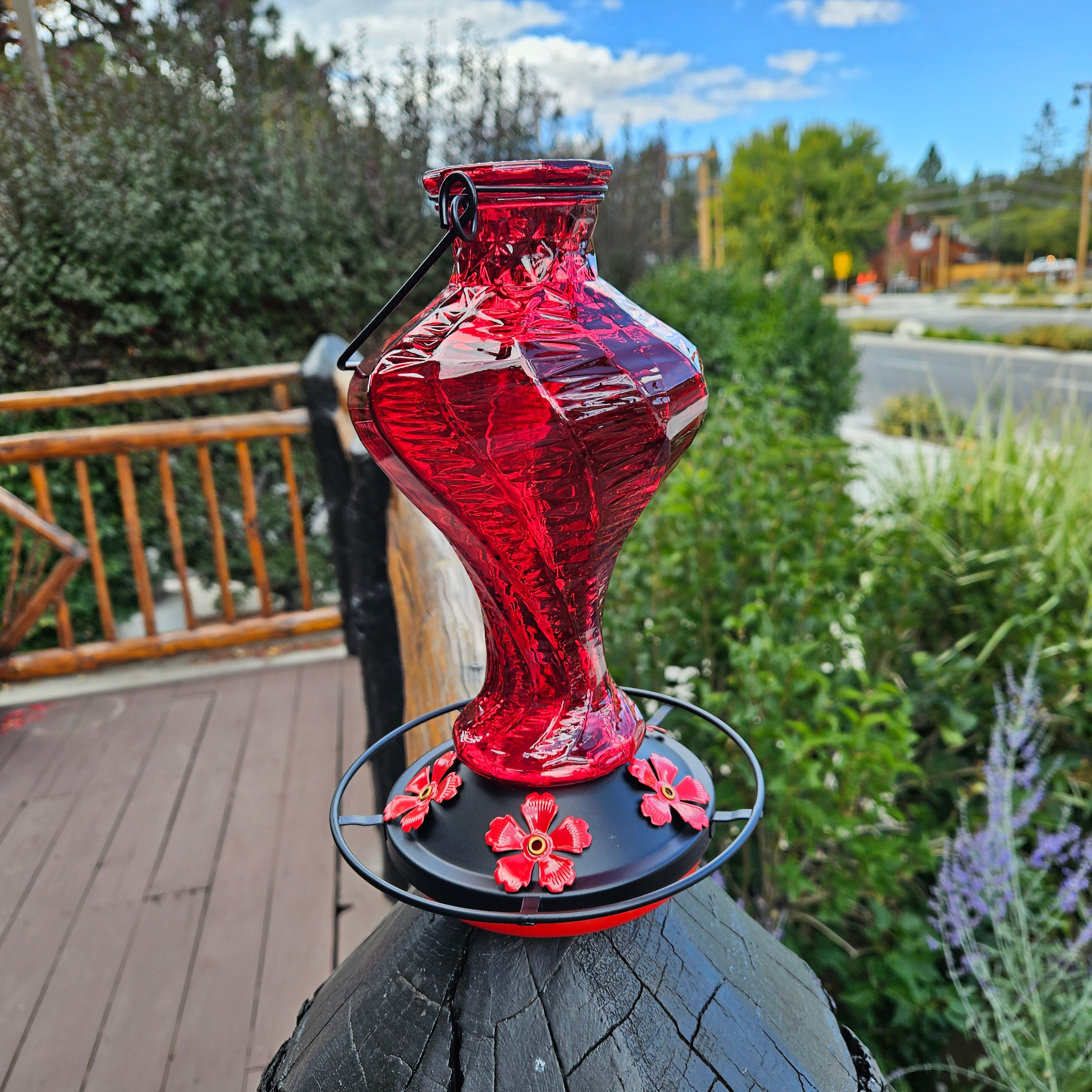 Grete Gotye Glass Hummingbird Feeder