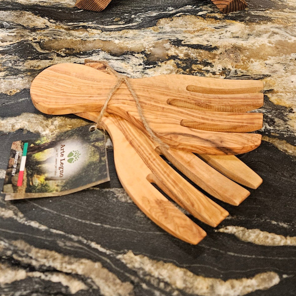 Arte Legno Olive Wood Salad Serving Forks