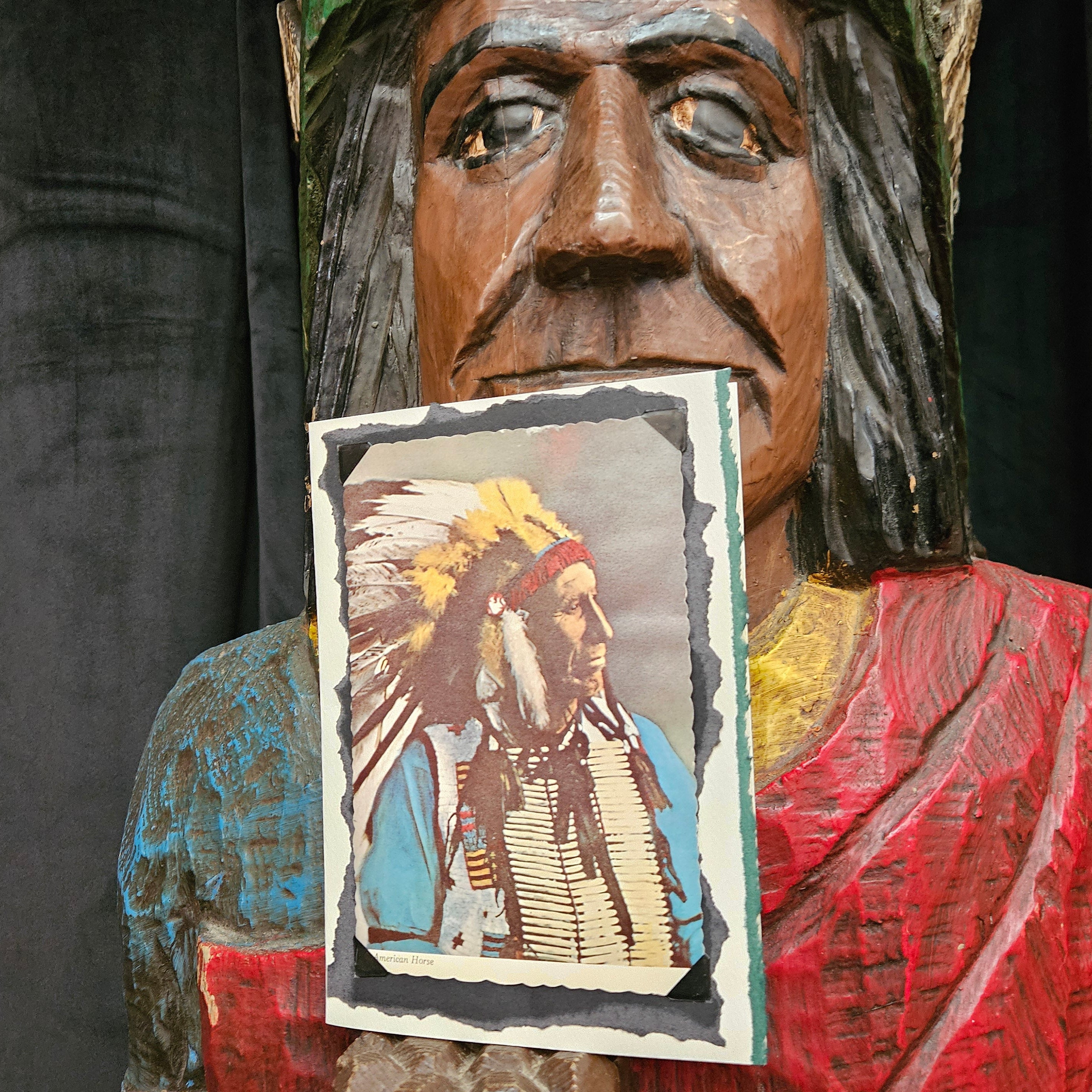 Beautifully Hand Crafted Custom Created Greeting Card Series by Diane Stegman "American Horse the Indian"