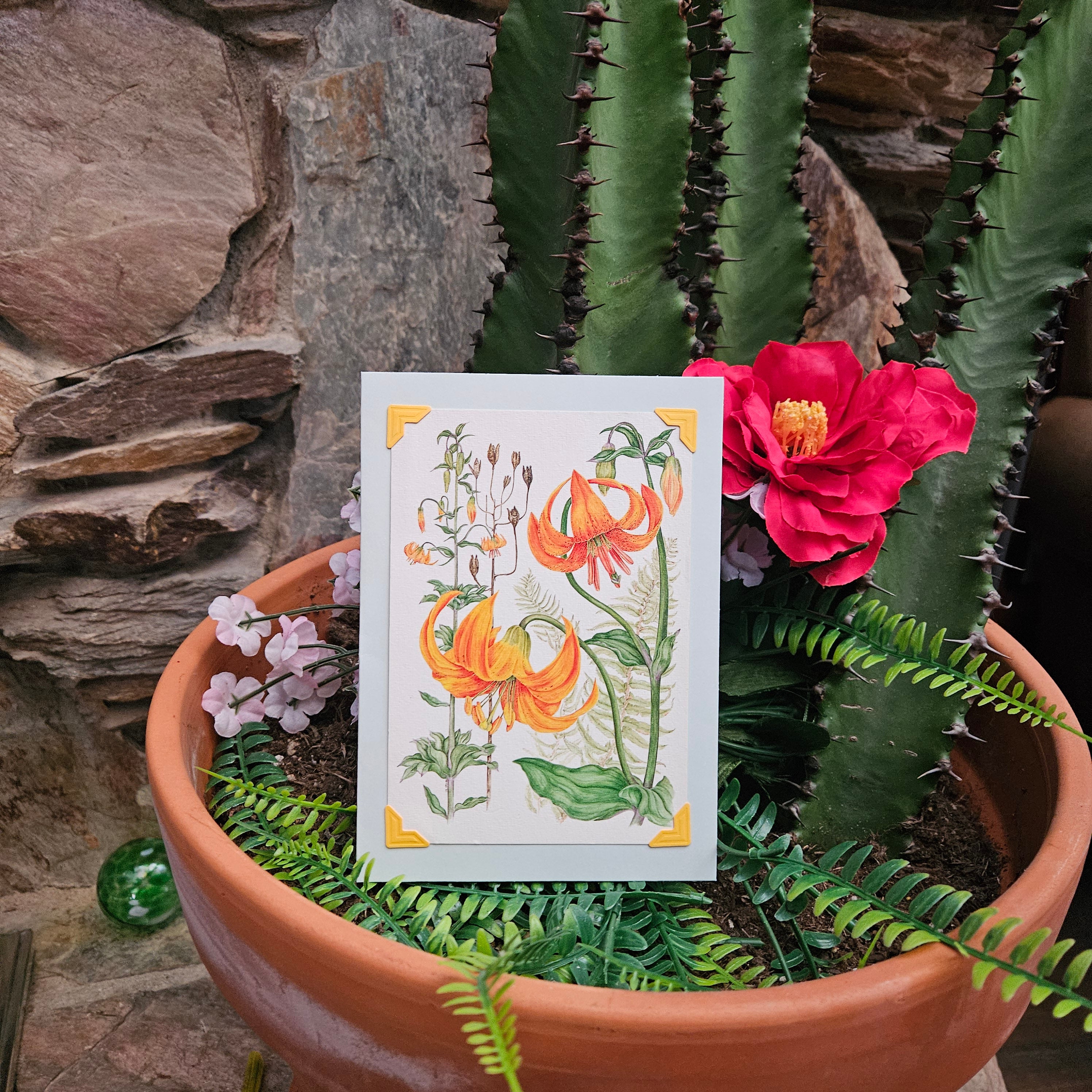 Beautifully Hand Crafted Custom Created Greeting Card Series by Diane Stegman Beautifully Hand Crafted Custom Created Greeting Card Series by Diane Stegman "California Tiger Lily"