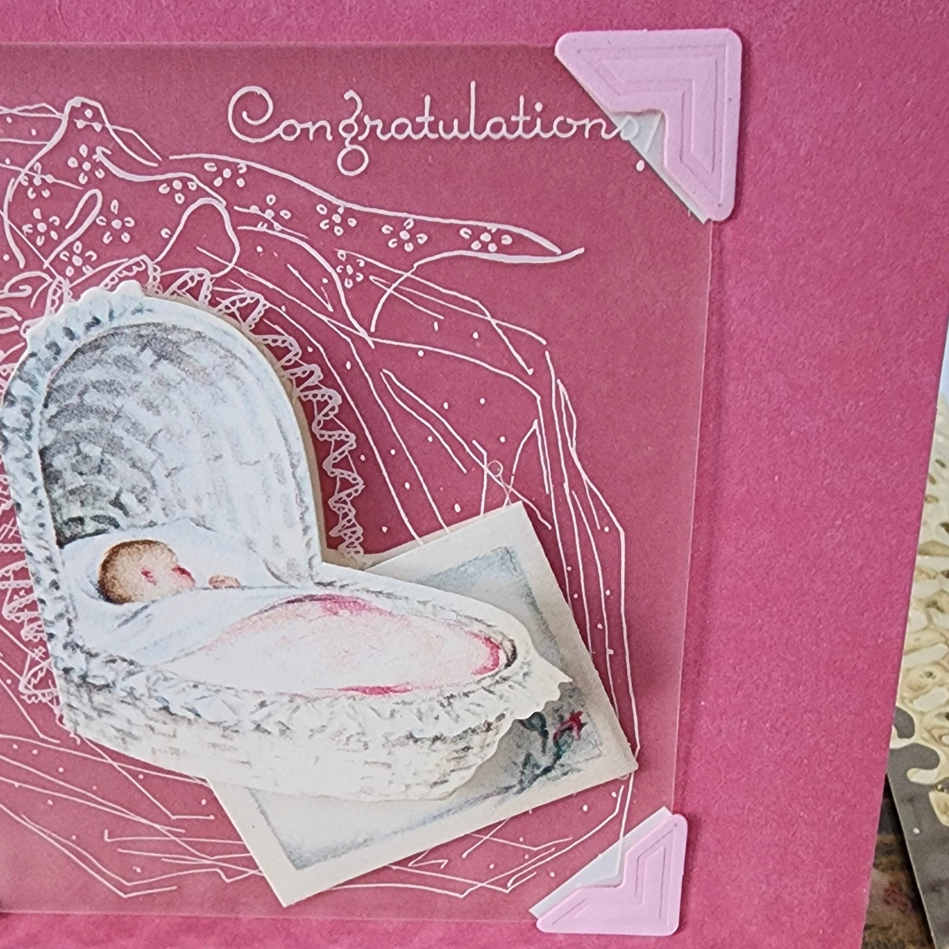 Beautifully Hand Crafted Custom Created Greeting Card Series by Diane Stegman "Baby Carriage"