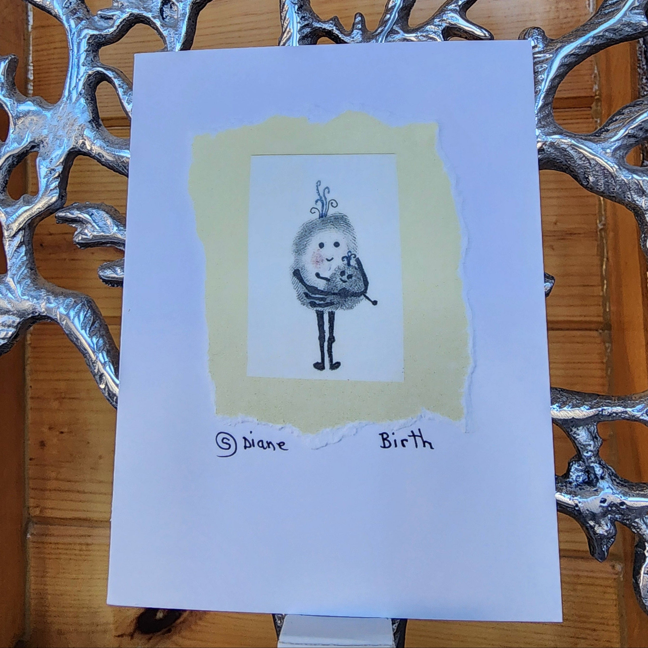 Beautifully Hand Crafted Custom Created Greeting Card Series by Diane Stegman "Birth"