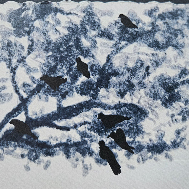 Beautifully Hand Crafted Custom Created Greeting Card Series by Diane Stegman "Birds in the Shade"