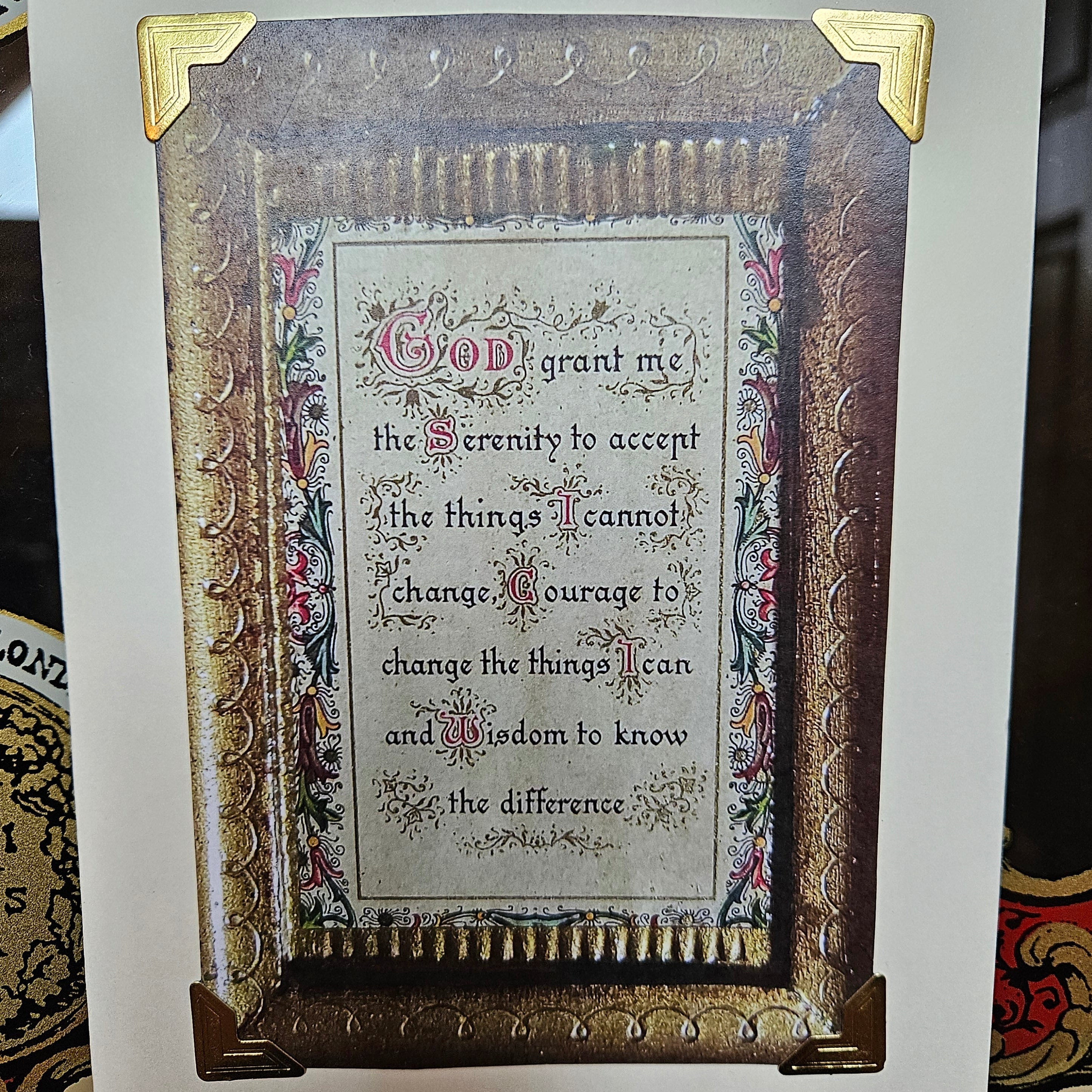 Beautifully Hand Crafted Custom Created Greeting Card Series by Diane Stegman "Serenity Prayer"
