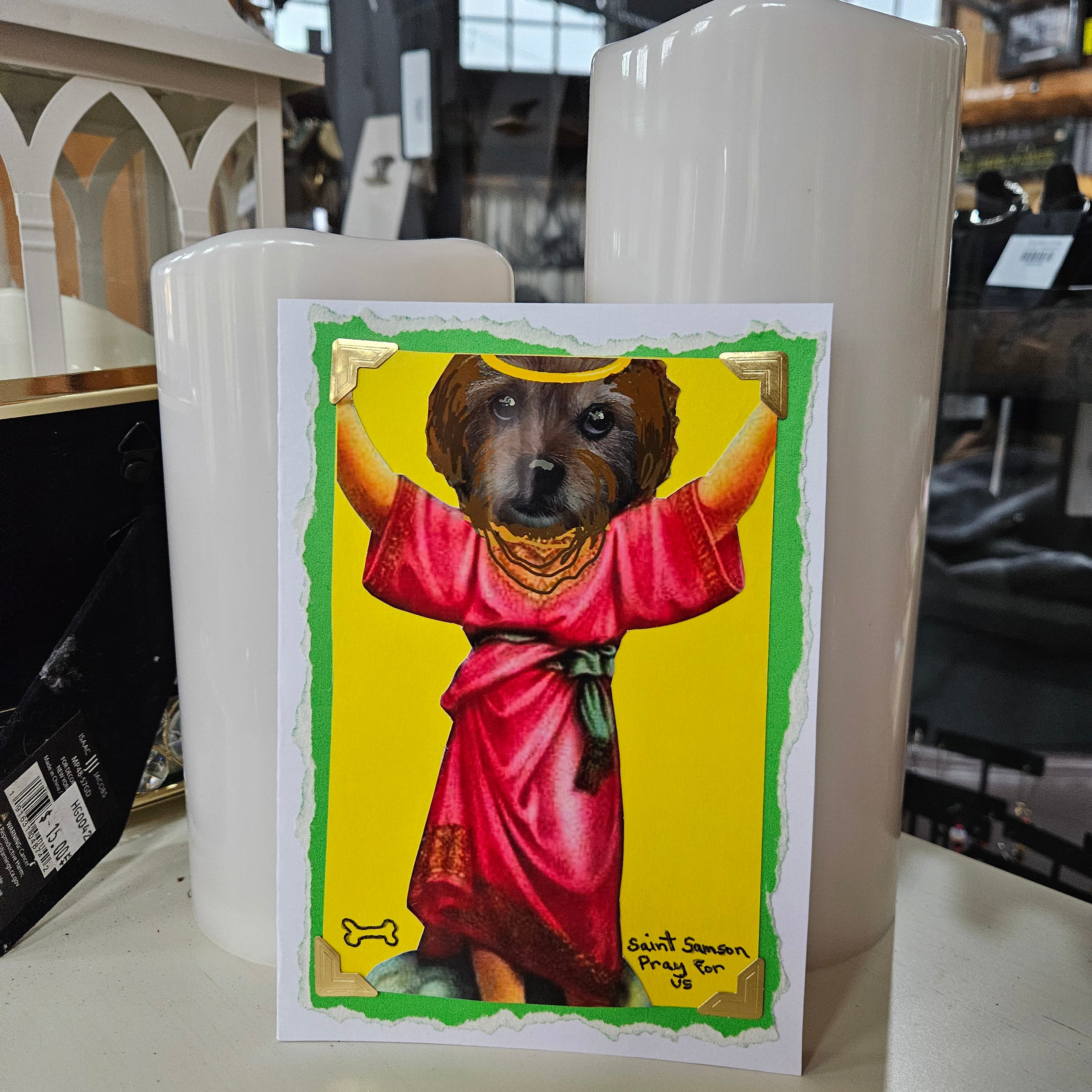 Beautifully Hand Crafted Custom Created Greeting Card Series by Diane Stegman "Saint Samson"