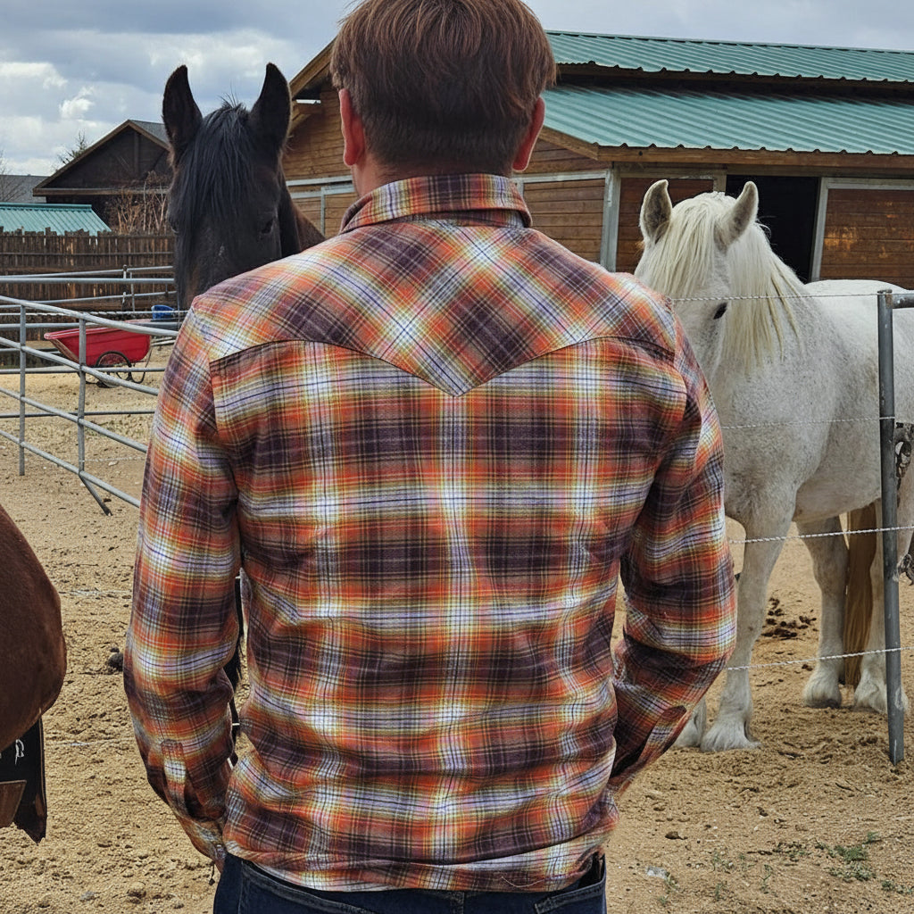 Pendleton Wyatt Gambler Long Sleeve Button Up Shirt with Classic Pearl Snaps