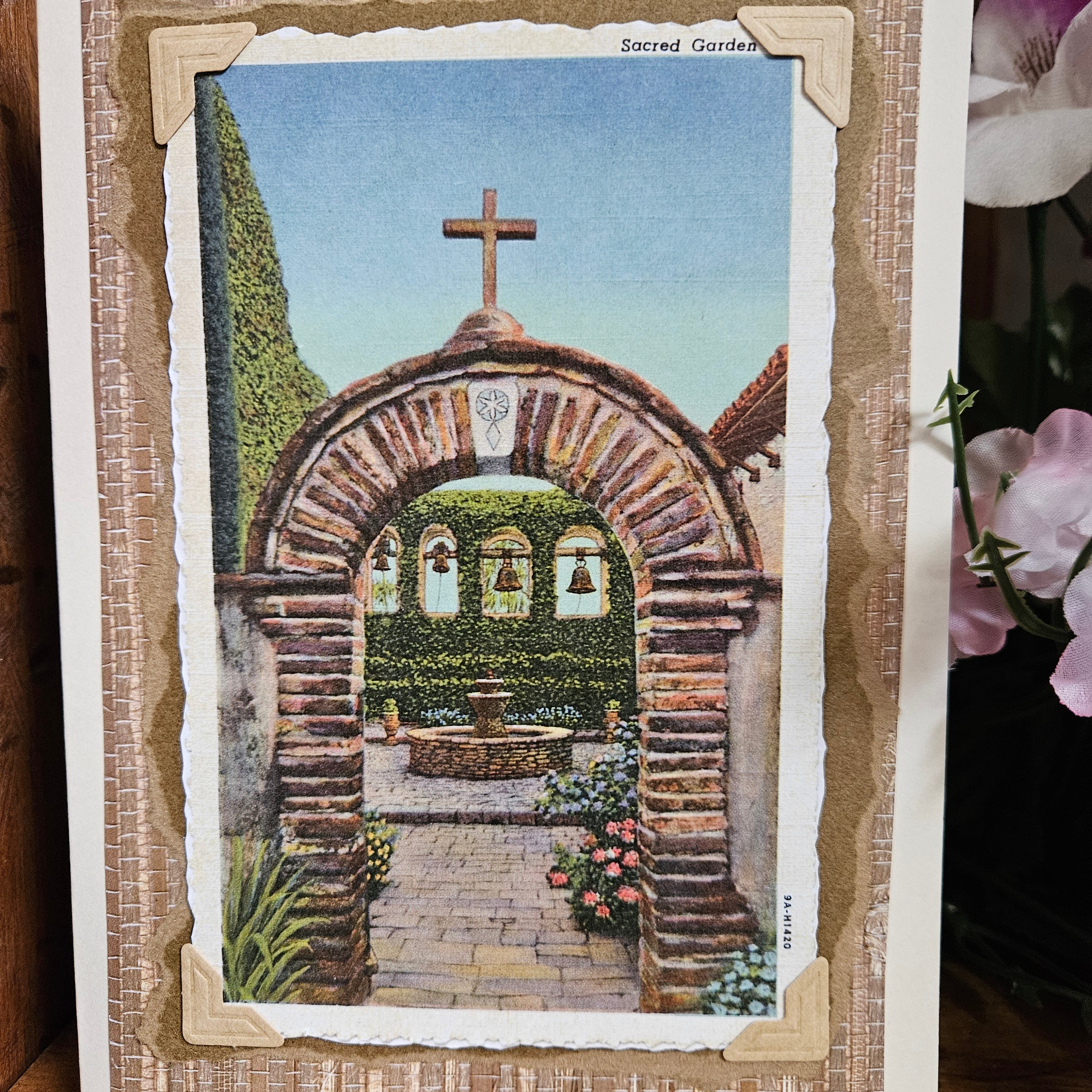 Beautifully Hand Crafted Custom Created Greeting Card Series by Diane Stegman "Sacred Garden"