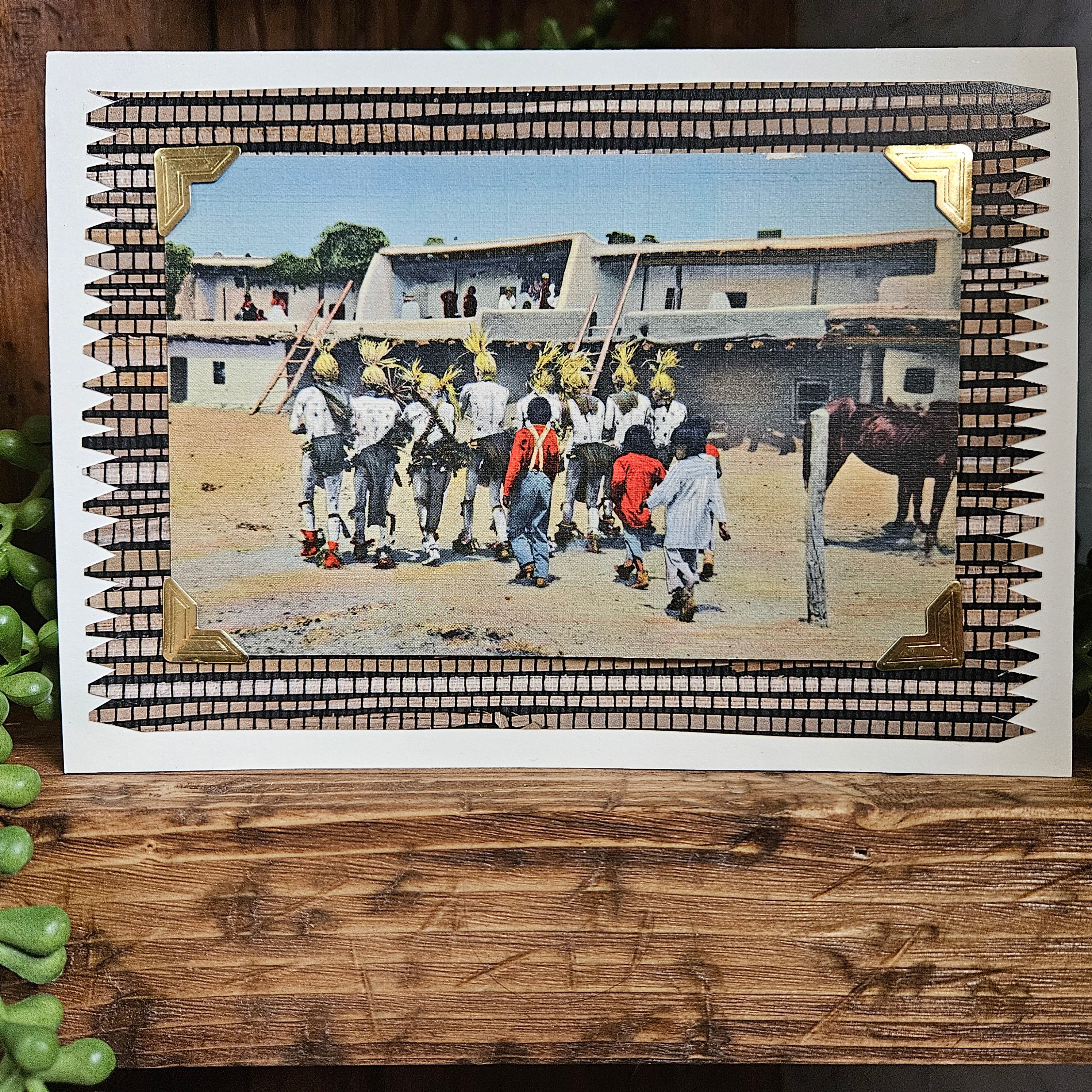 Beautifully Hand Crafted Custom Created Greeting Card Series by Diane Stegman "The Koshare in the Corn Dance"