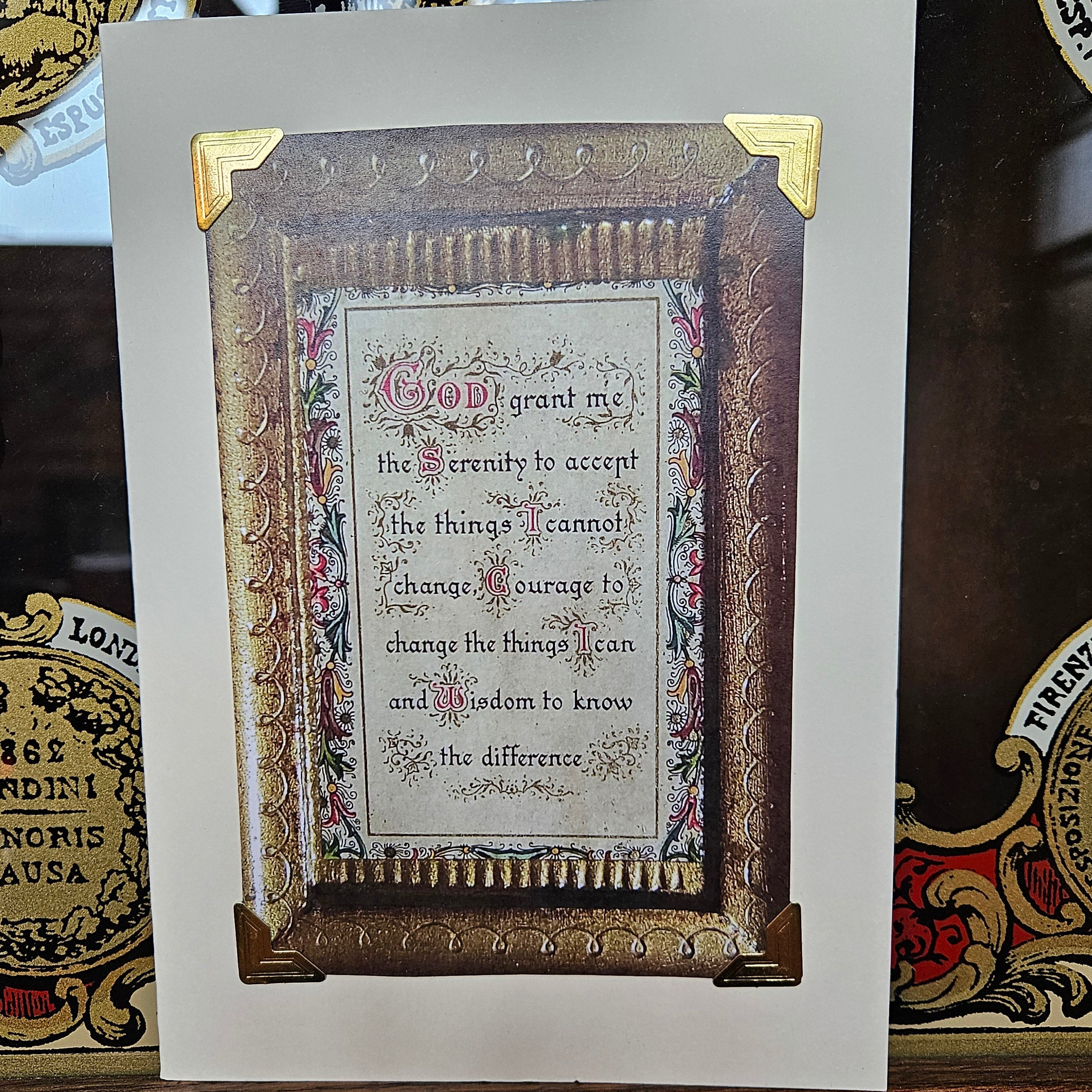 Beautifully Hand Crafted Custom Created Greeting Card Series by Diane Stegman "Serenity Prayer"