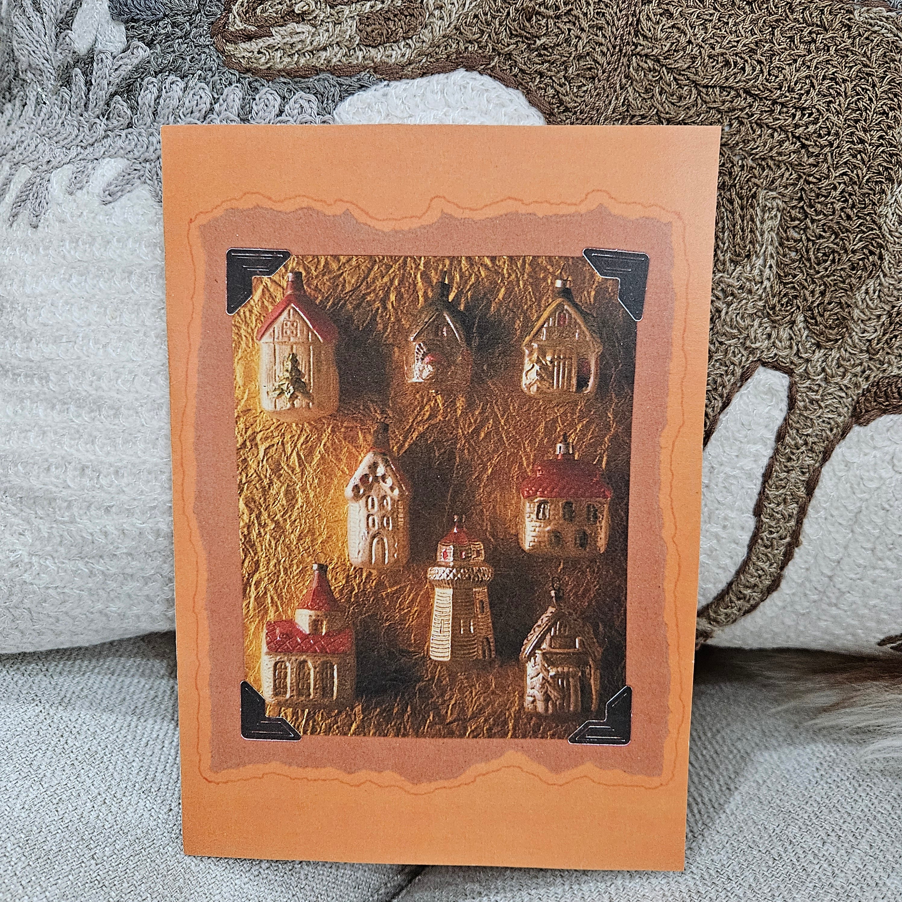 Beautifully Hand Crafted Custom Created Greeting Card Series by Diane Stegman "Christmas Houses"