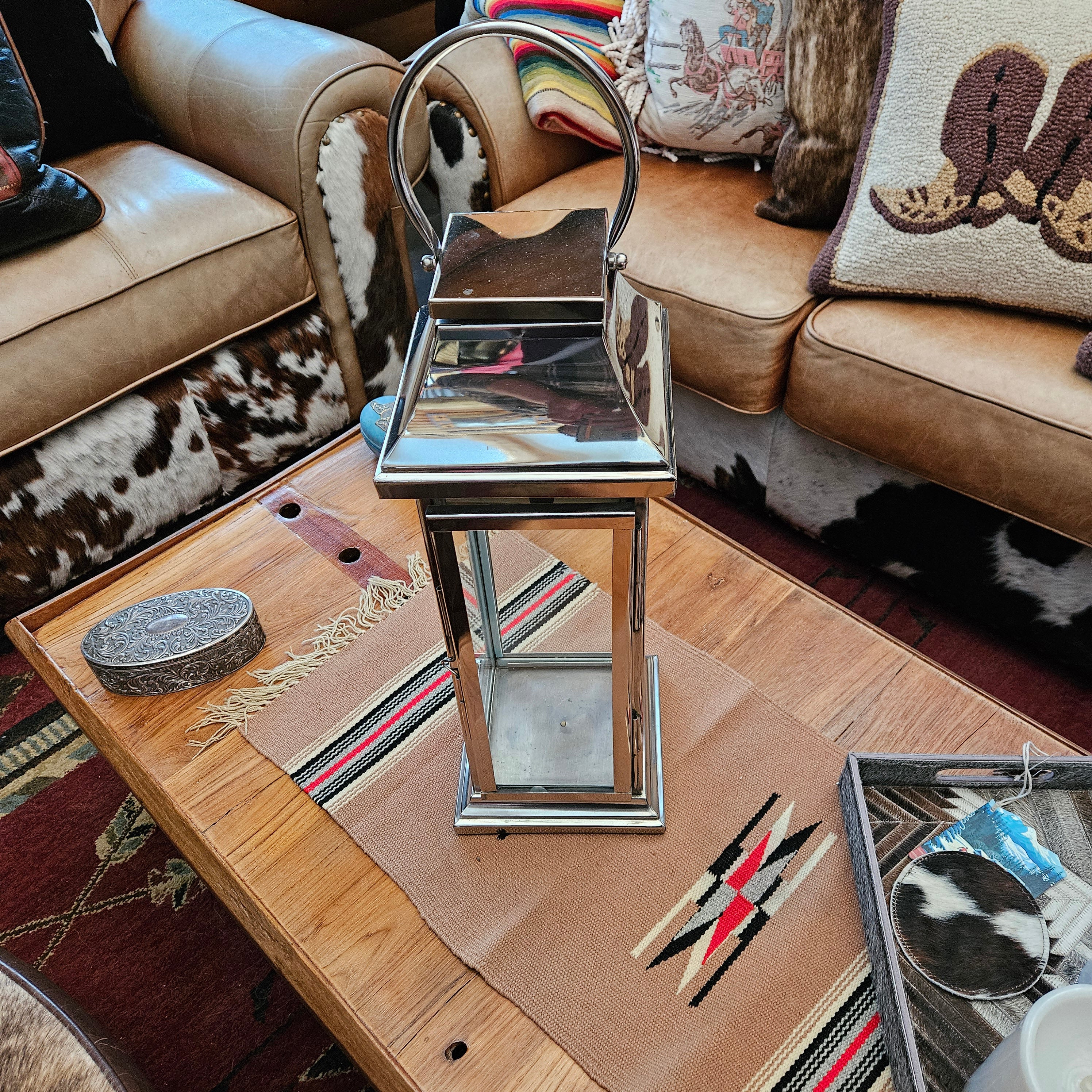 Chrome Hurricane Lantern