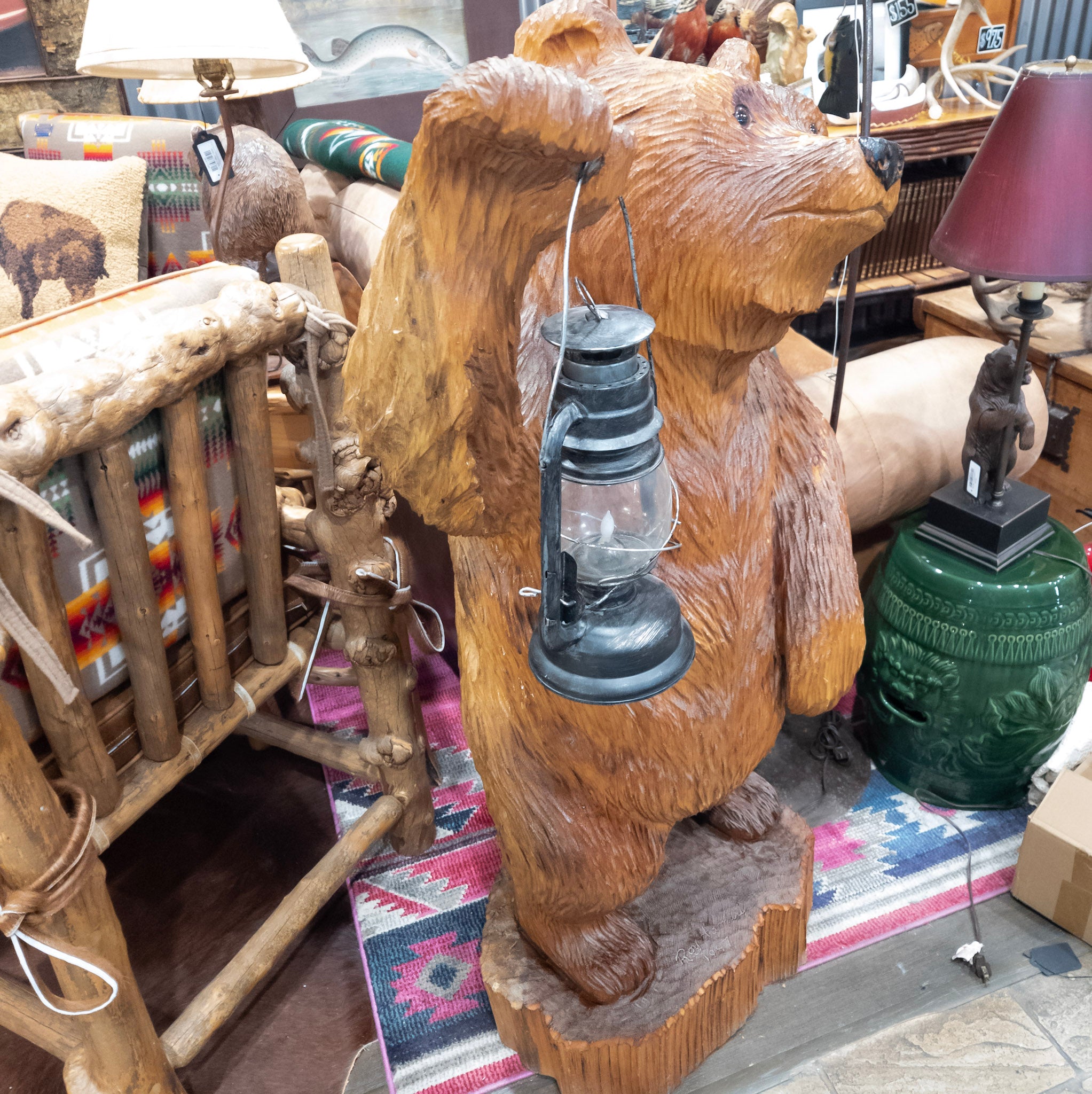original hand carved wooden bear by Ray Hamari (1997)