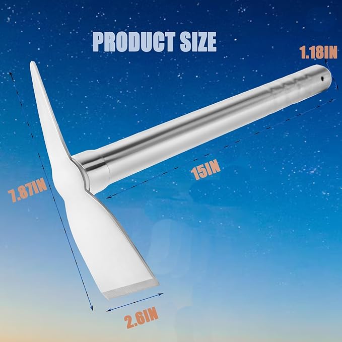 Metal Stainless Steel Pickaxe, 15''