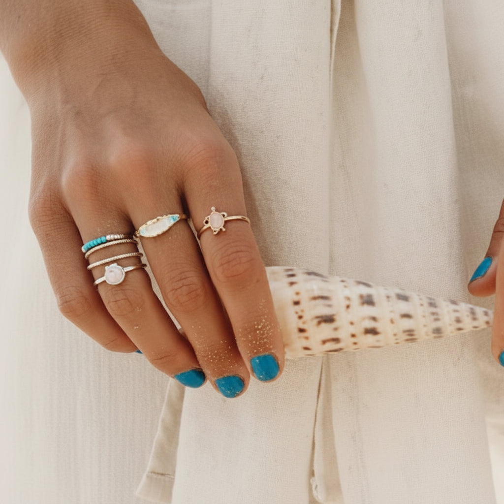 Pura Vida Pink Sea Turtle Ring