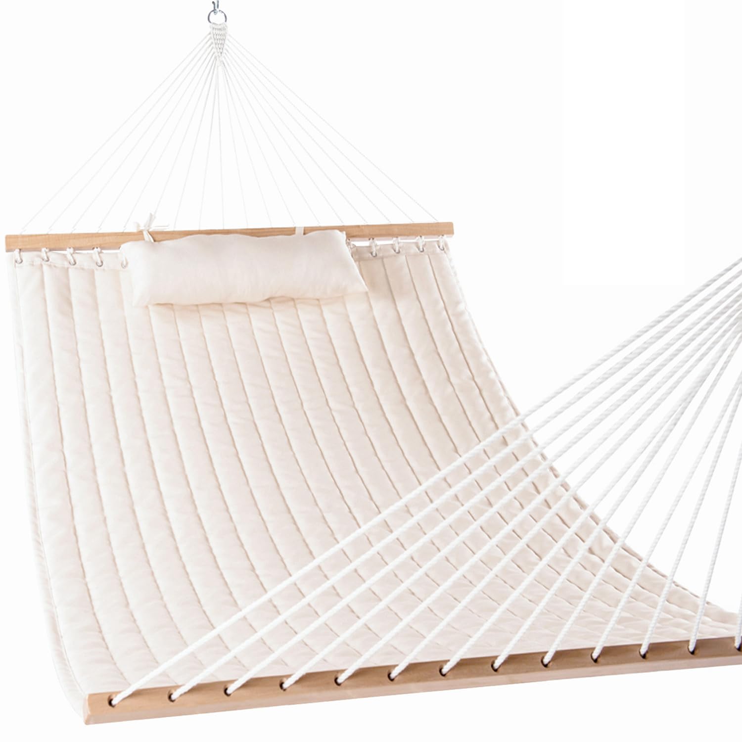 Lazy Daze Double Quilted Hammock with Spreader Bars and Detachable Pillow