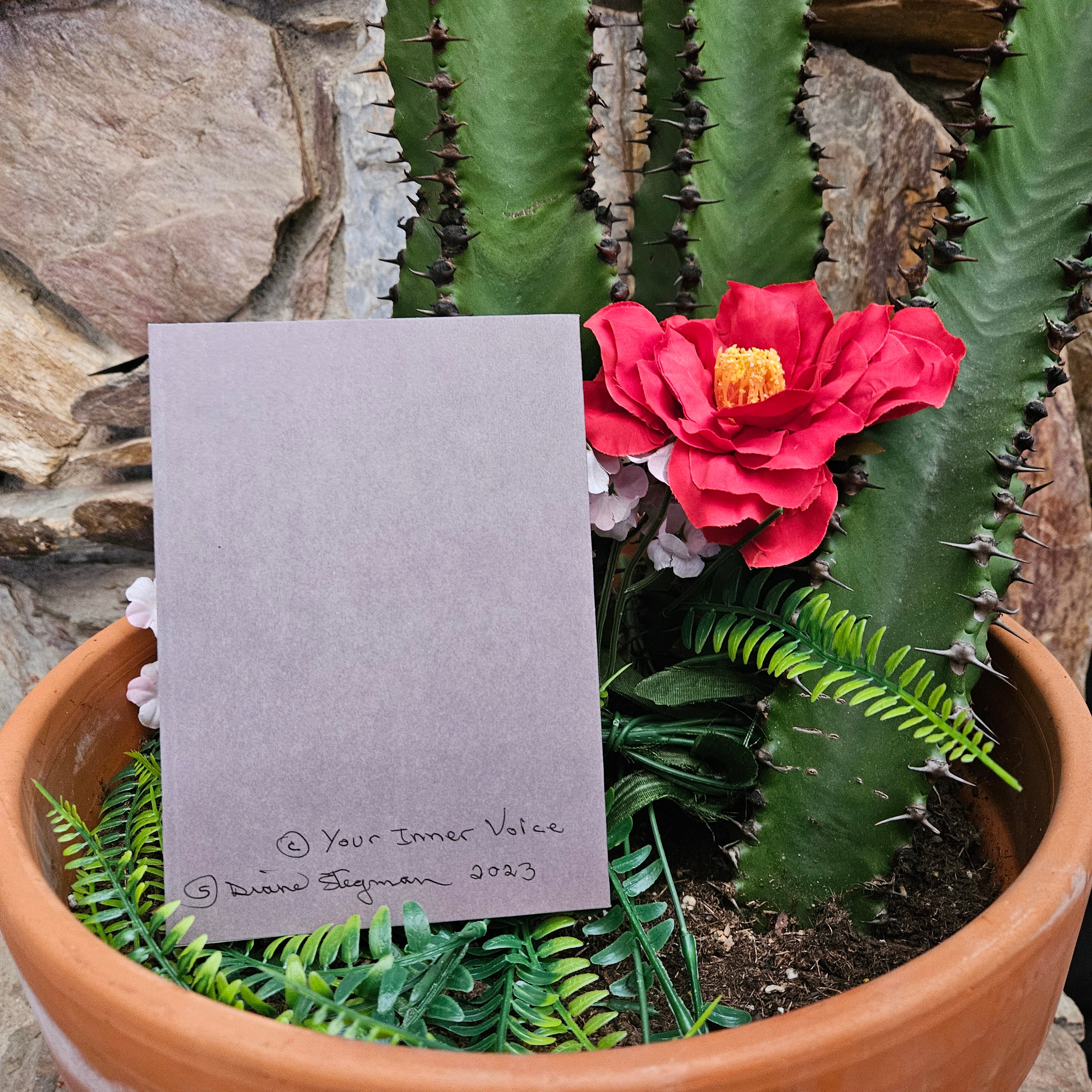 Beautifully Hand Crafted Custom Created Greeting Card Series by Diane Stegman "Prickly Pear Cactus"