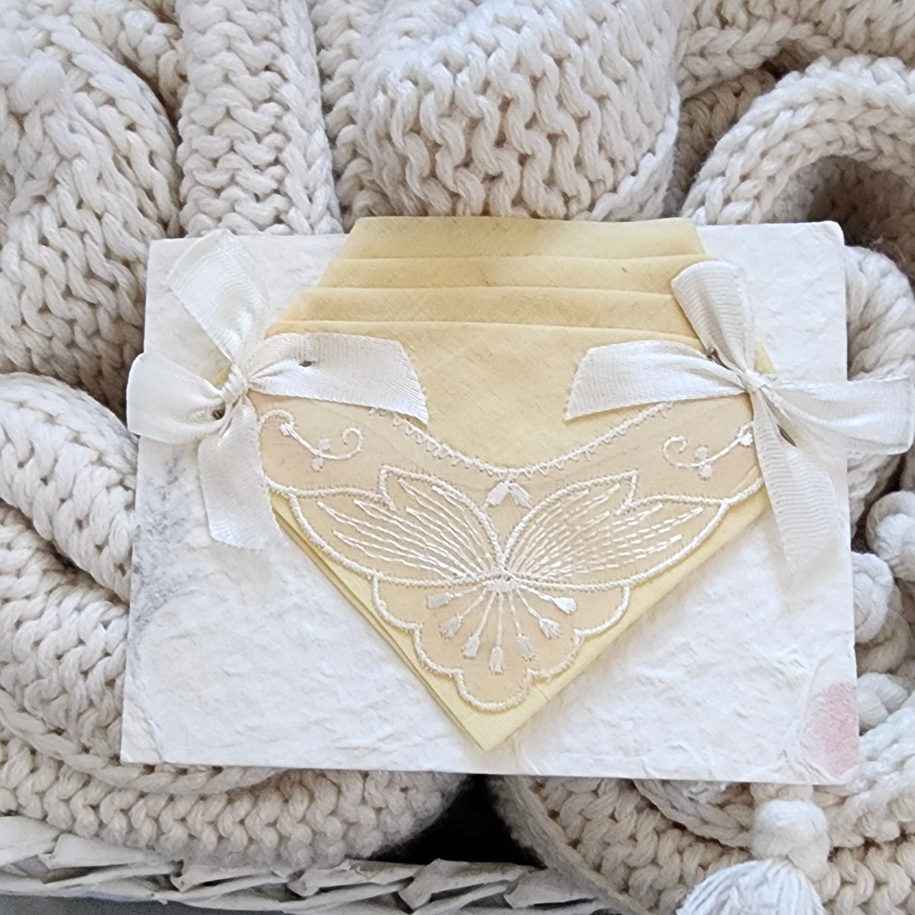 Beautifully Hand Crafted Custom Created Greeting Card Series by Diane Stegman "Fabric Bows"