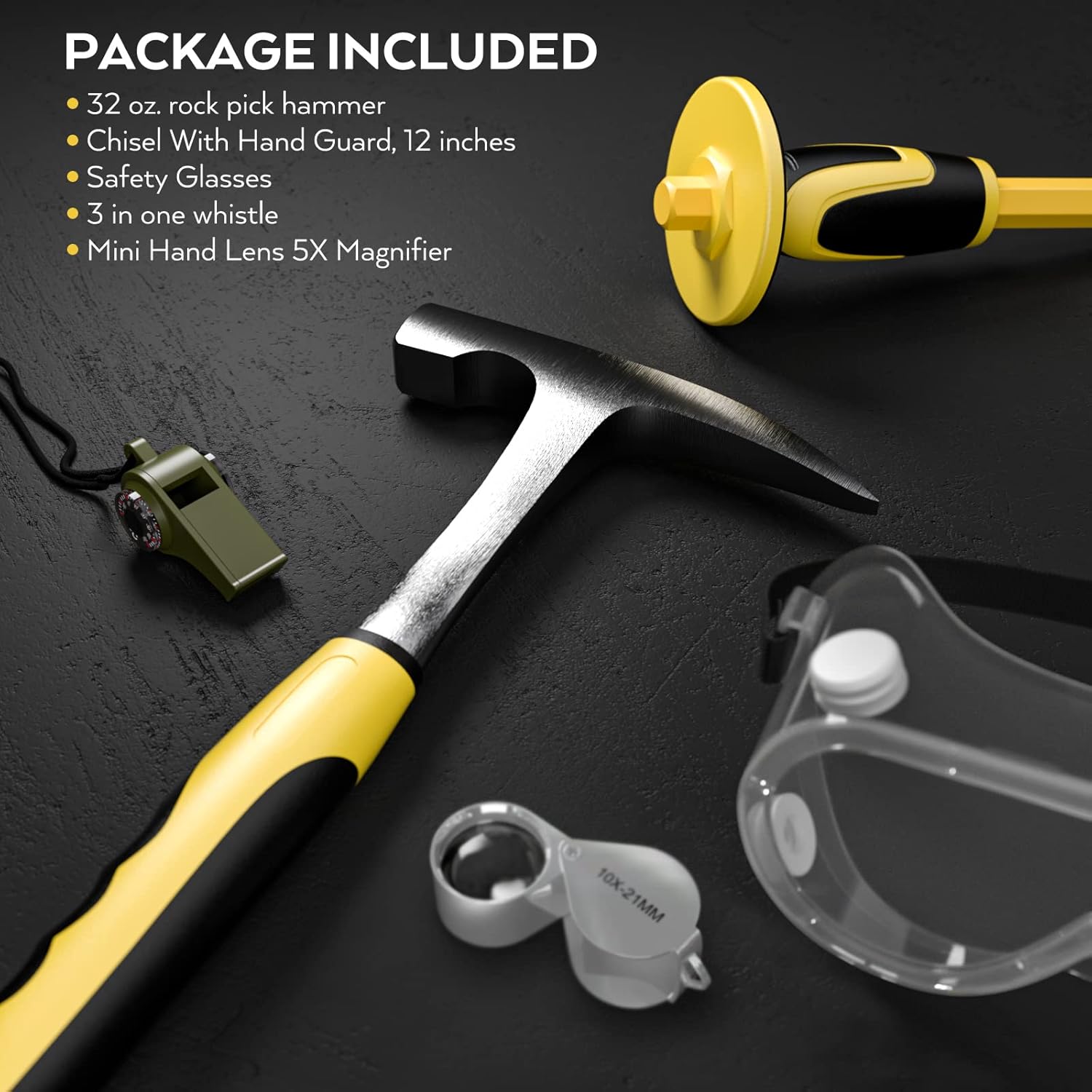 5 PCS Geology Rock Pick Equipment Kit